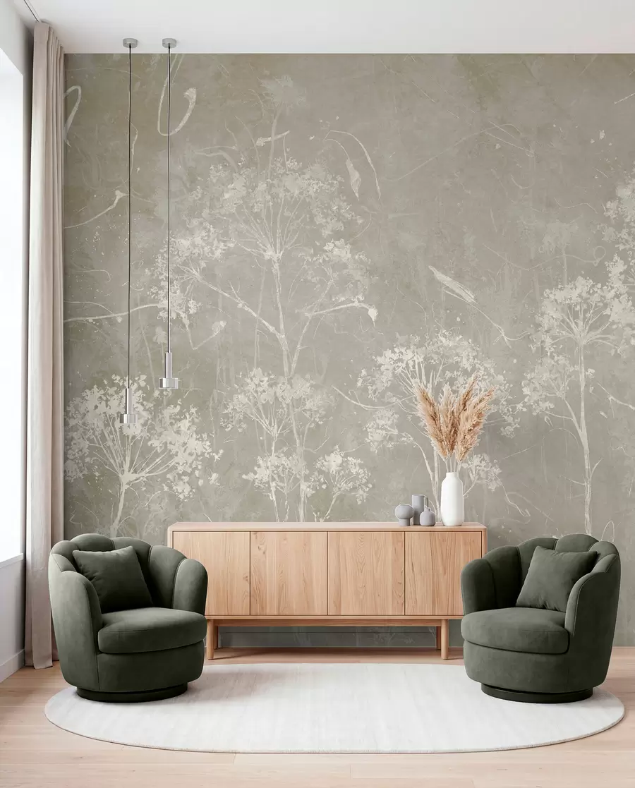 Papier peint Fleurs sauvages en style grunge u96551v2