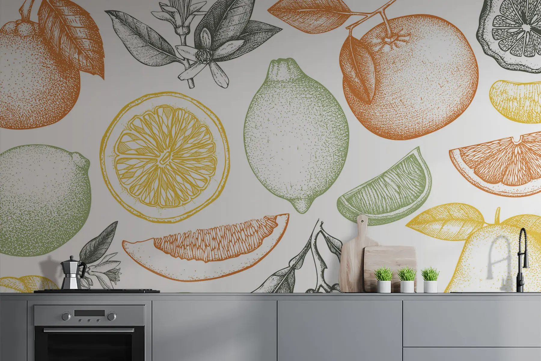 Papier peint Gros fruits sur fond clair u97447