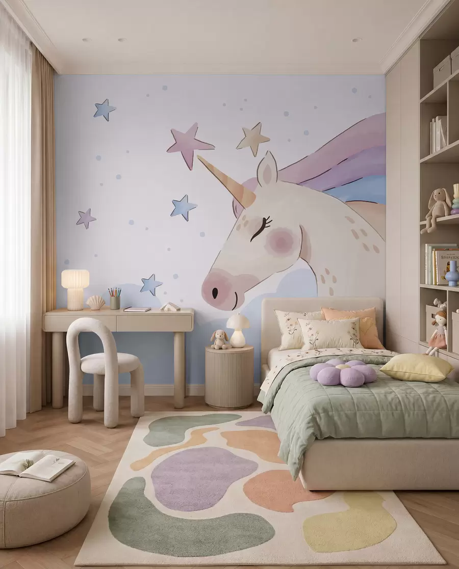 Papier peint Crinière étoilée de licorne u97532