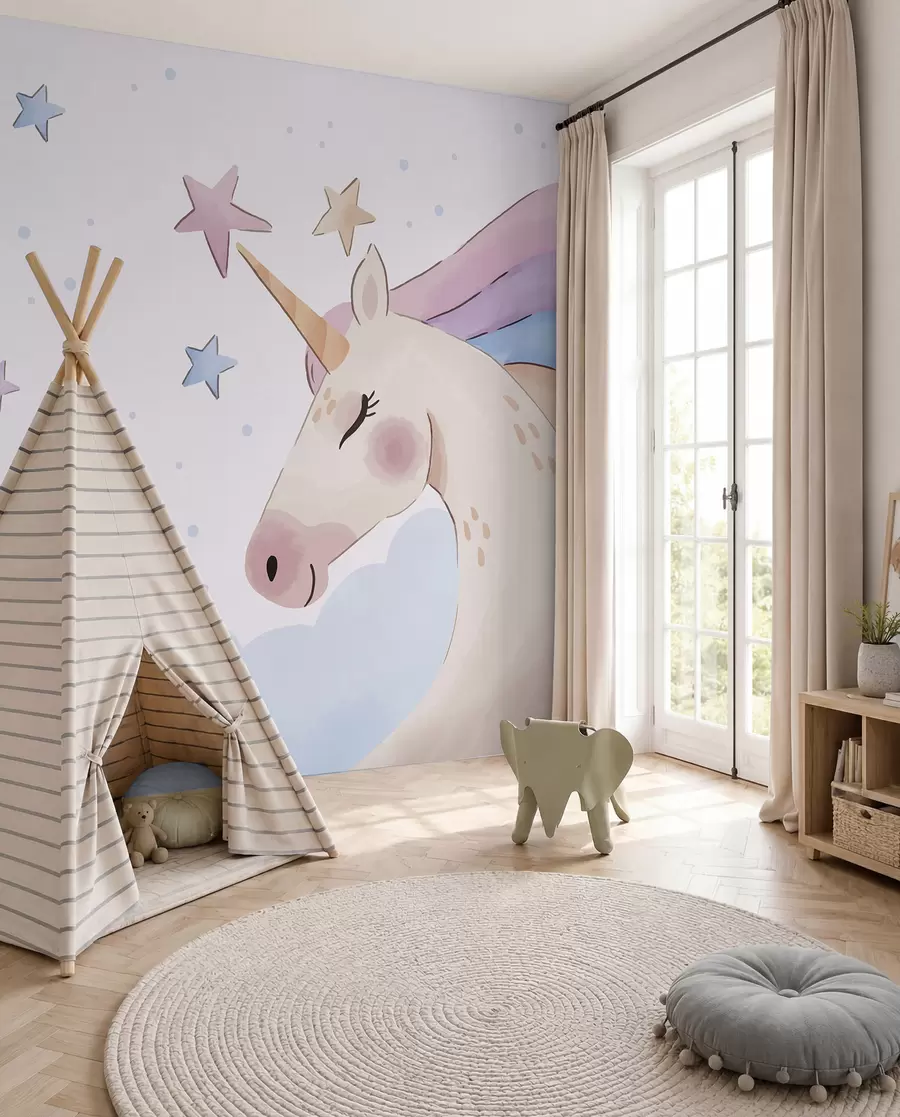 Papier peint Crinière étoilée de licorne u97532