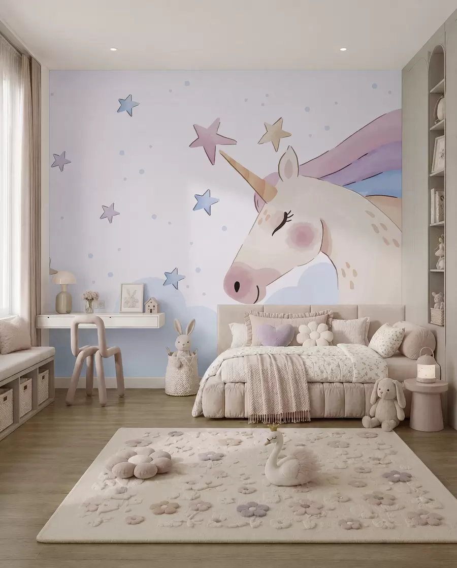 Papier peint Crinière étoilée de licorne u97532