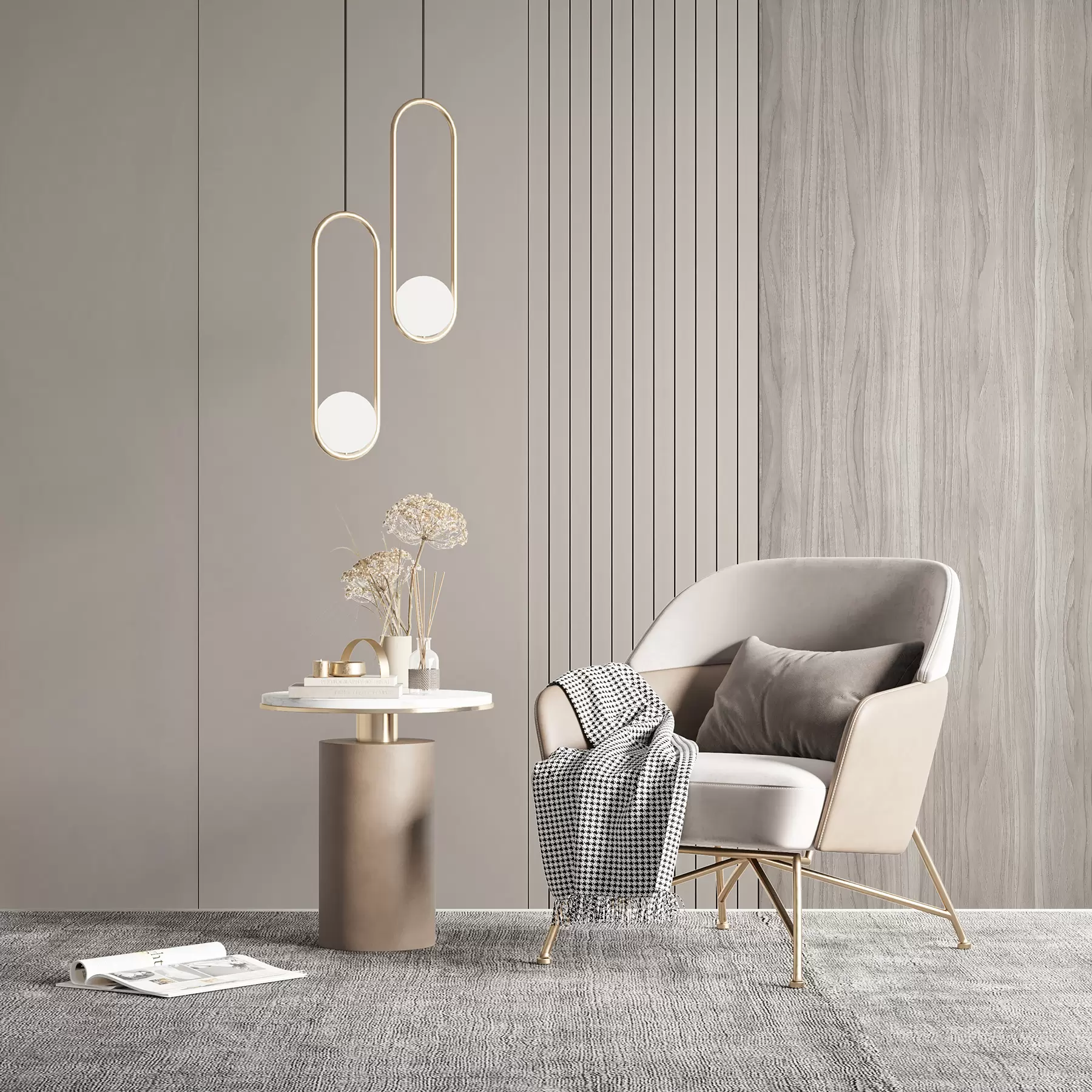 Papier peint Panneau avec douves et bois u97549