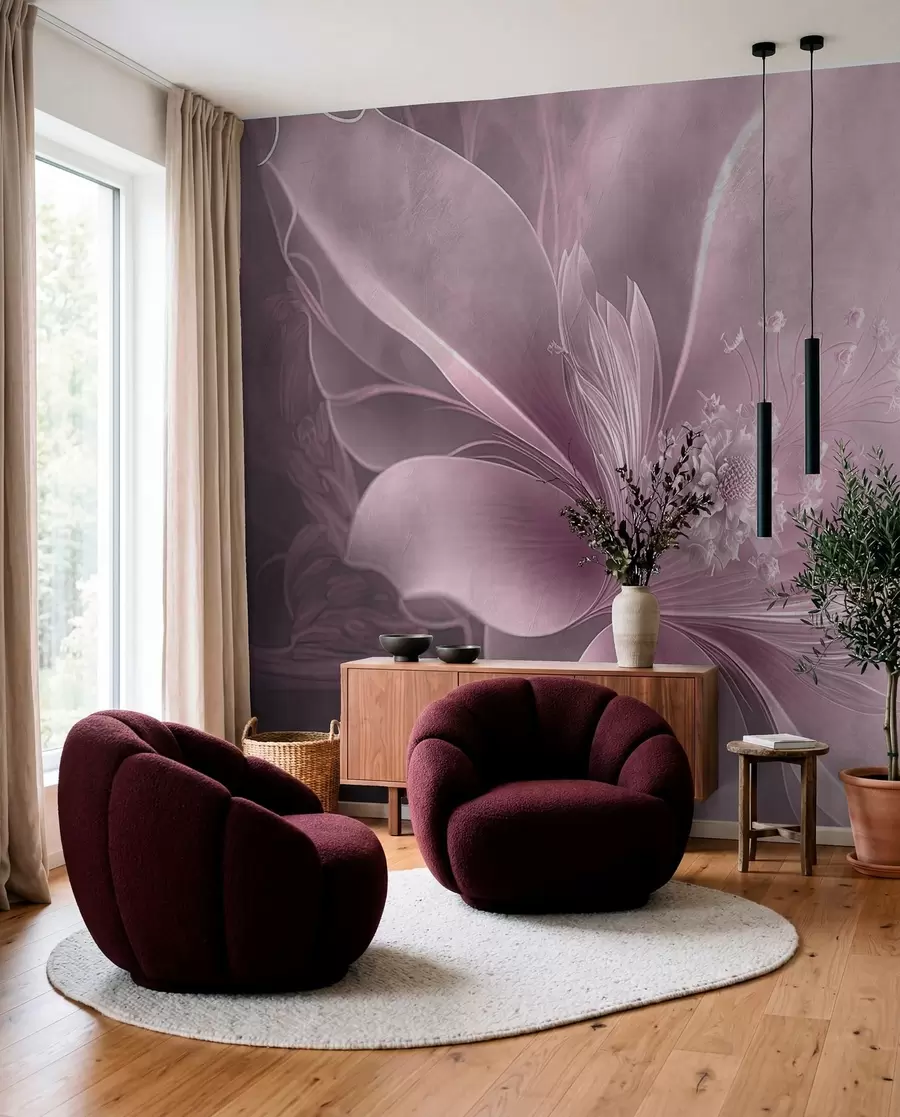 Papier peint Voile de pétales mauves u93944v2