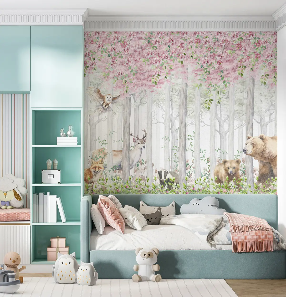 Papier peint Bois fleuri dans la brume u97614