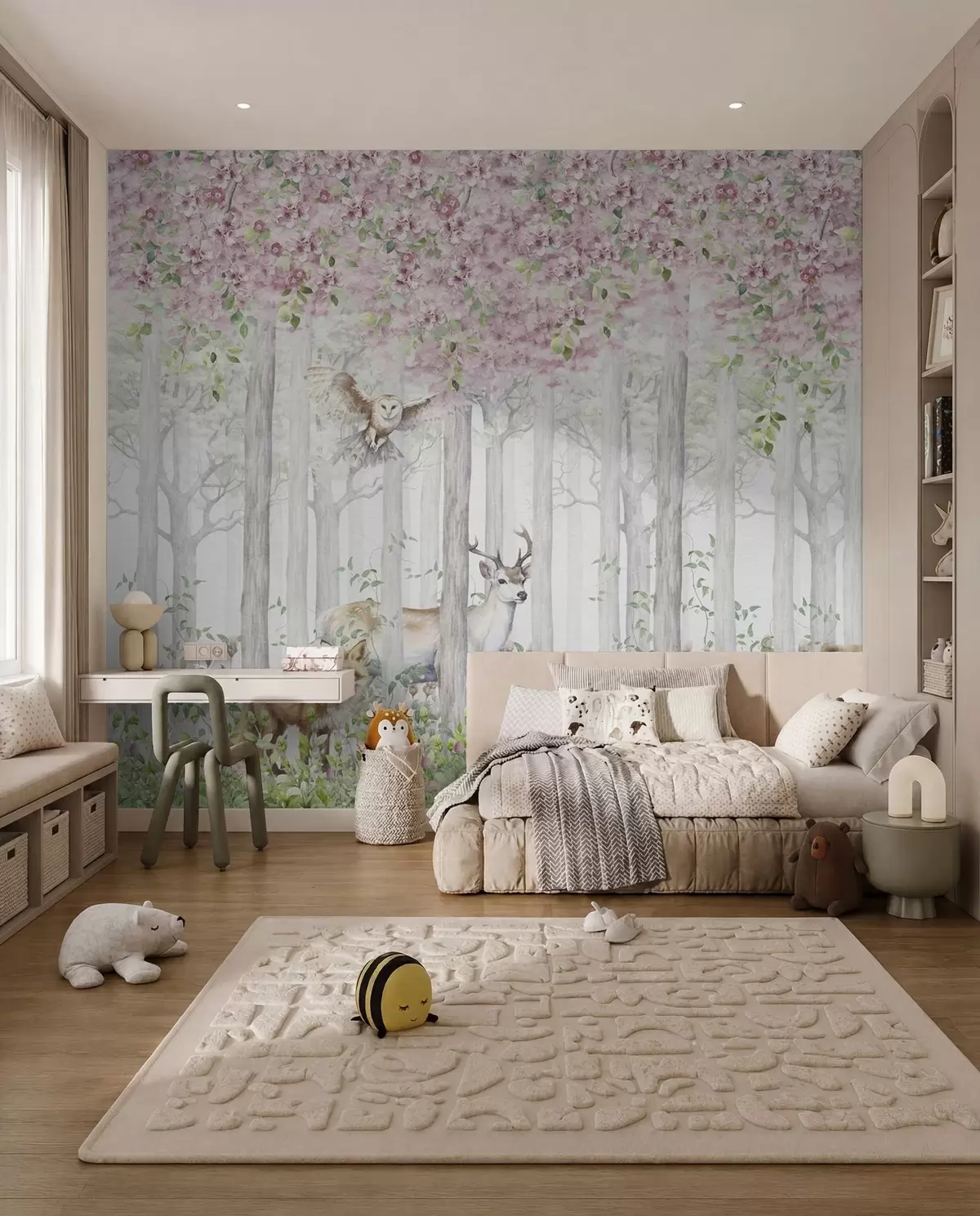 Papier peint Bois fleuri dans la brume u97614
