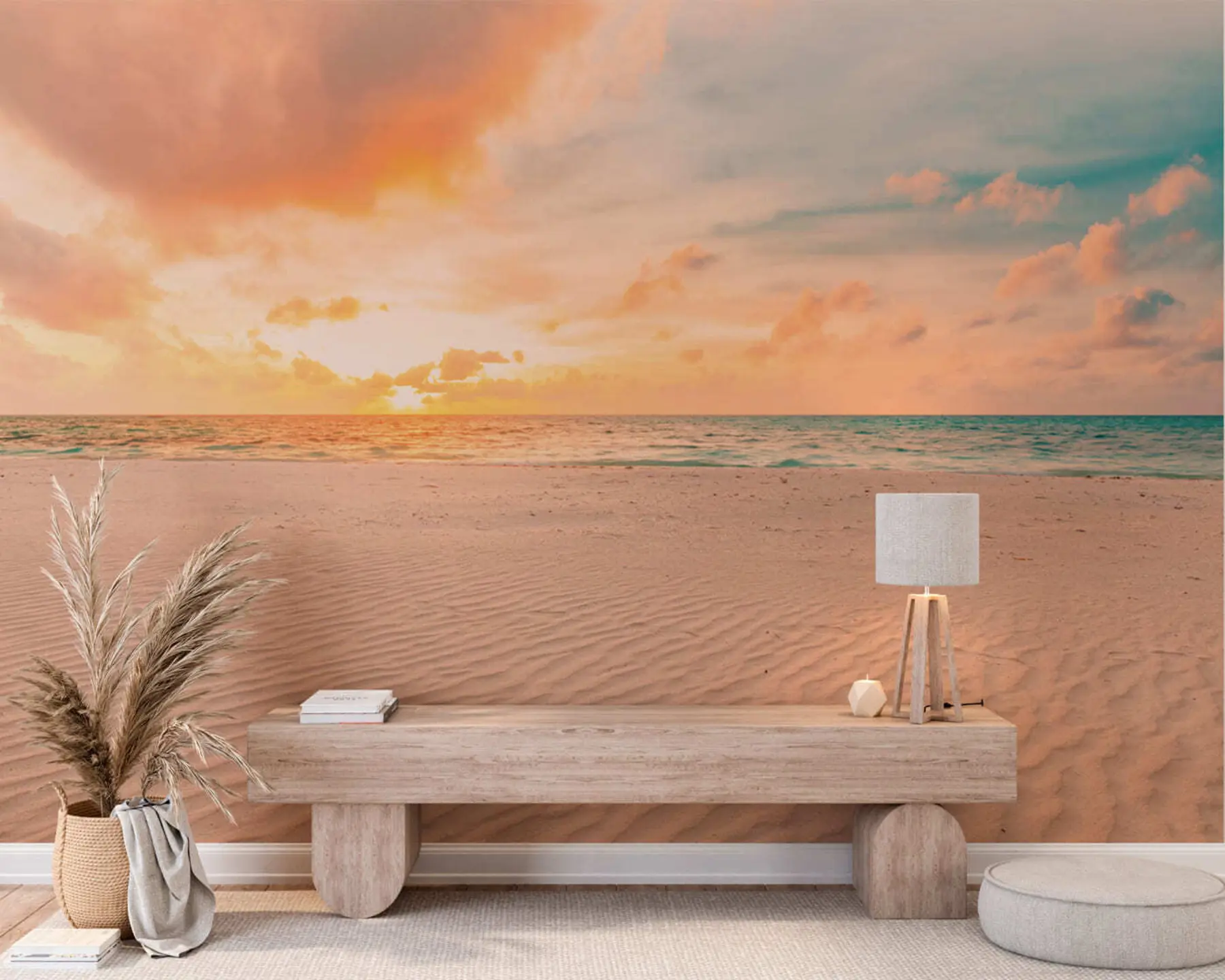 Papier peint Plage de sable blanc, mer et vagues u97894