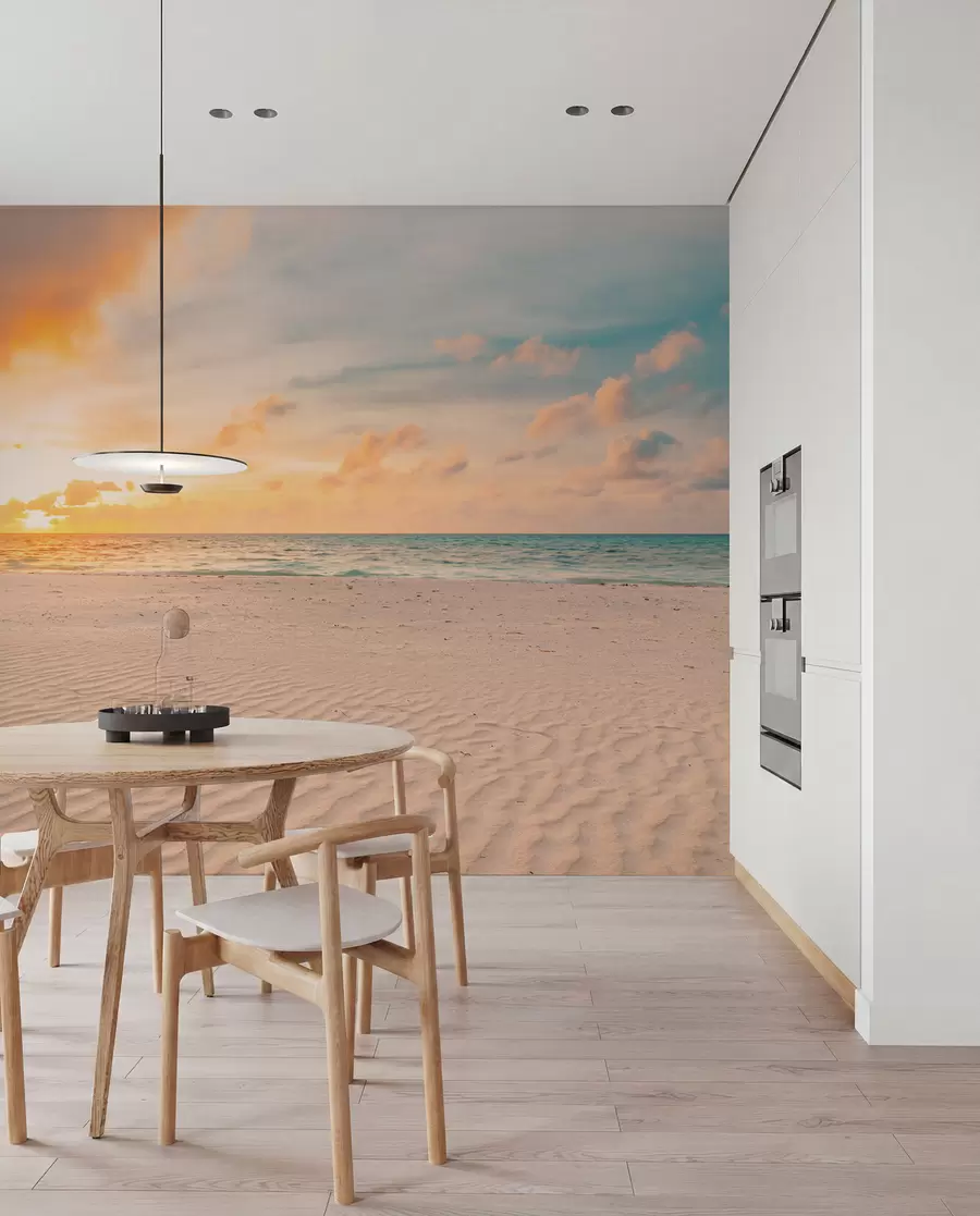 Papier peint Plage de sable blanc, mer et vagues u97894