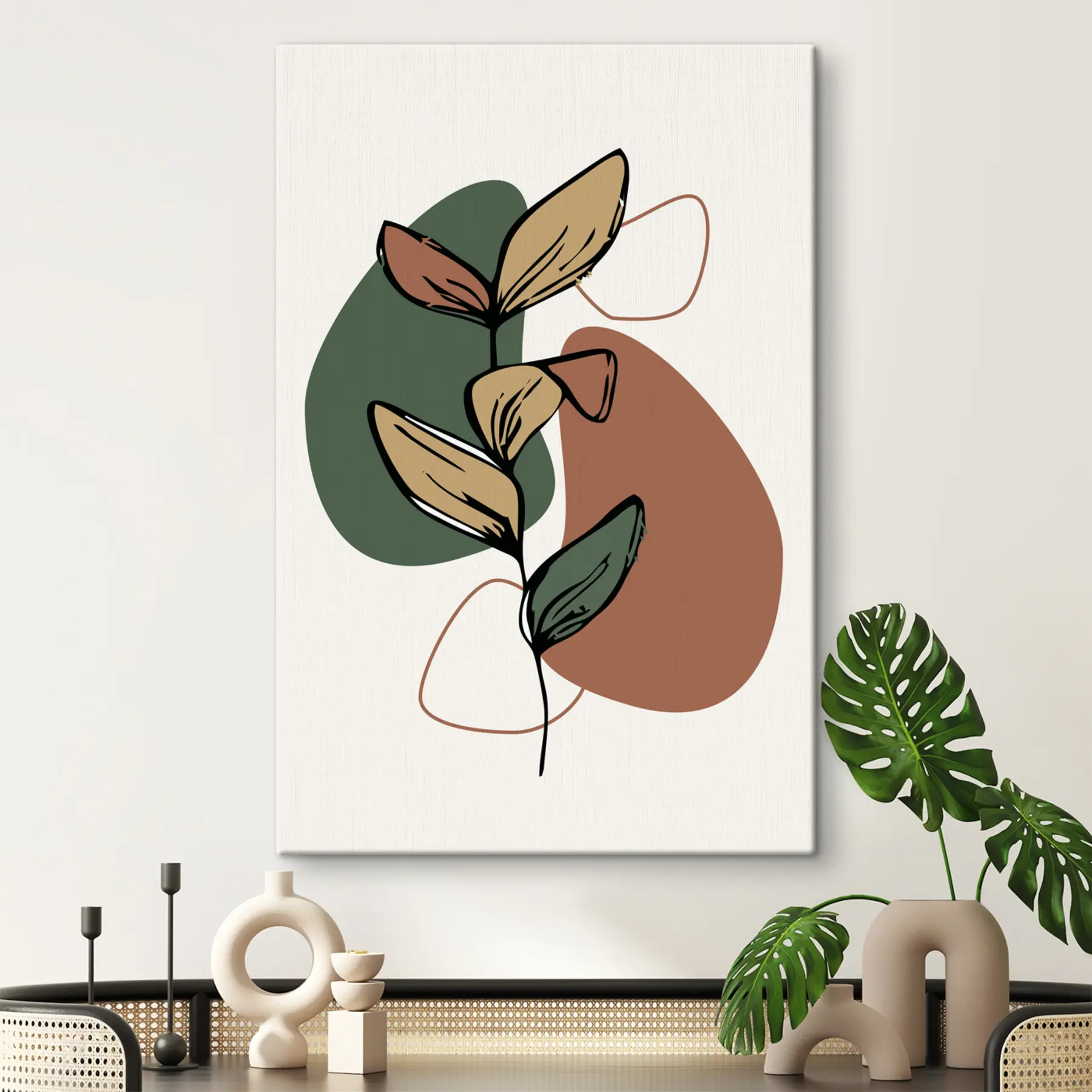 Papier peint Motif abstrait botanique s36168