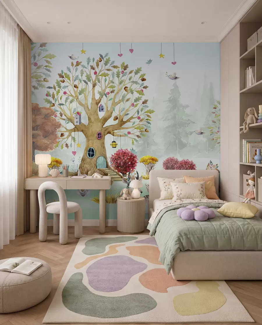 Papier peint Forêt avec animaux u98499