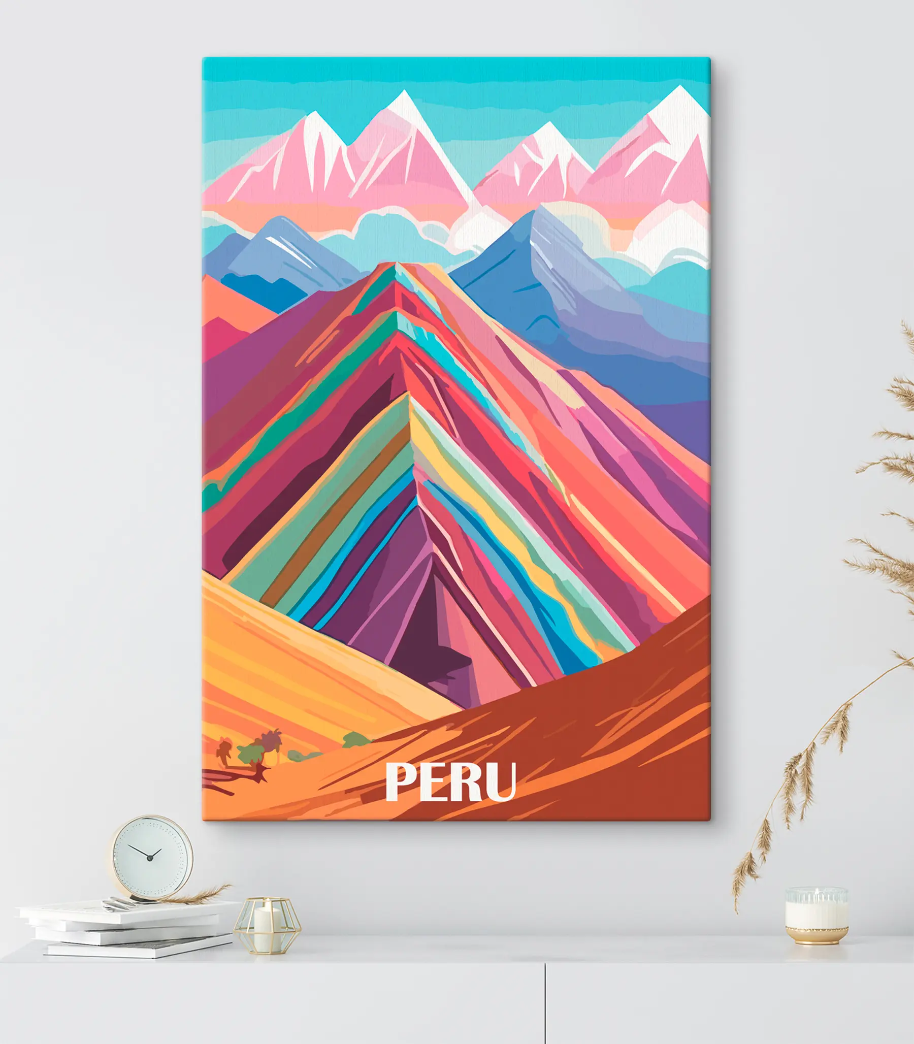 Papier peint Illustration de style rétro d'un voyage au Pérou s36390