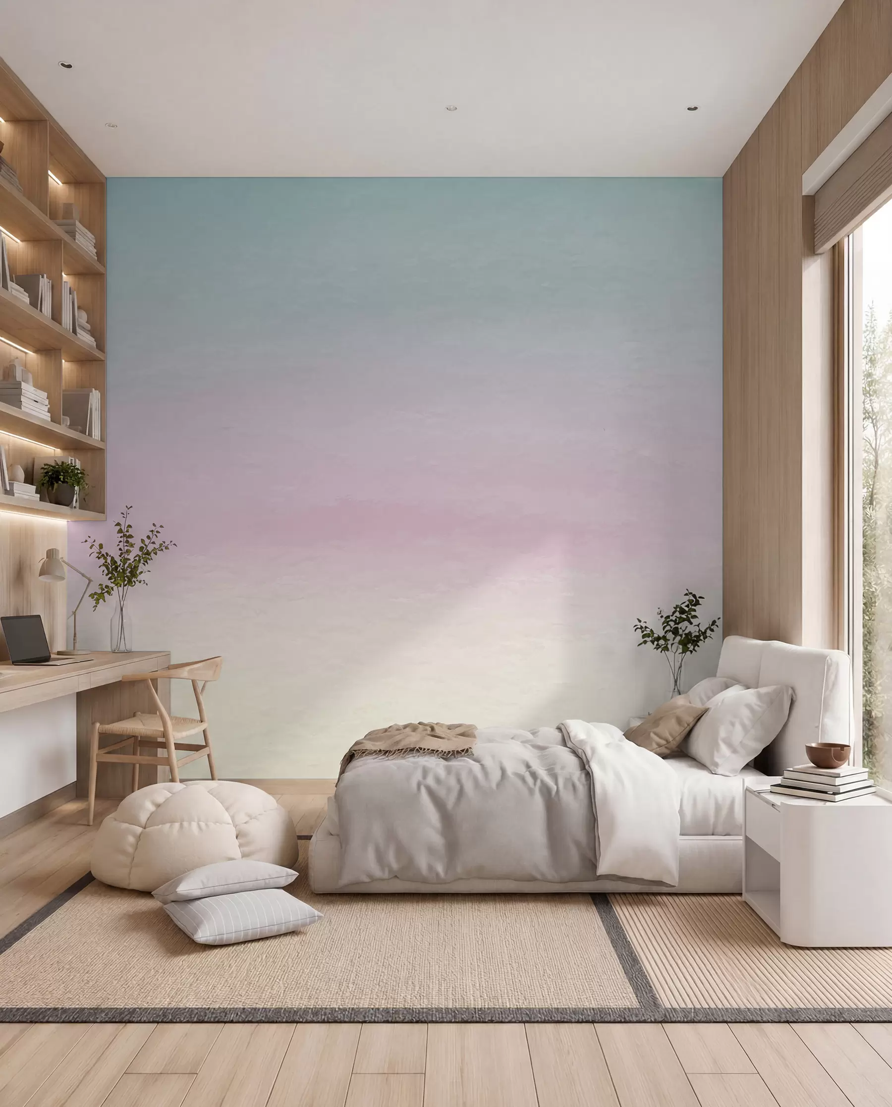 Papier peint Du rose au bleu en dégradé u98238