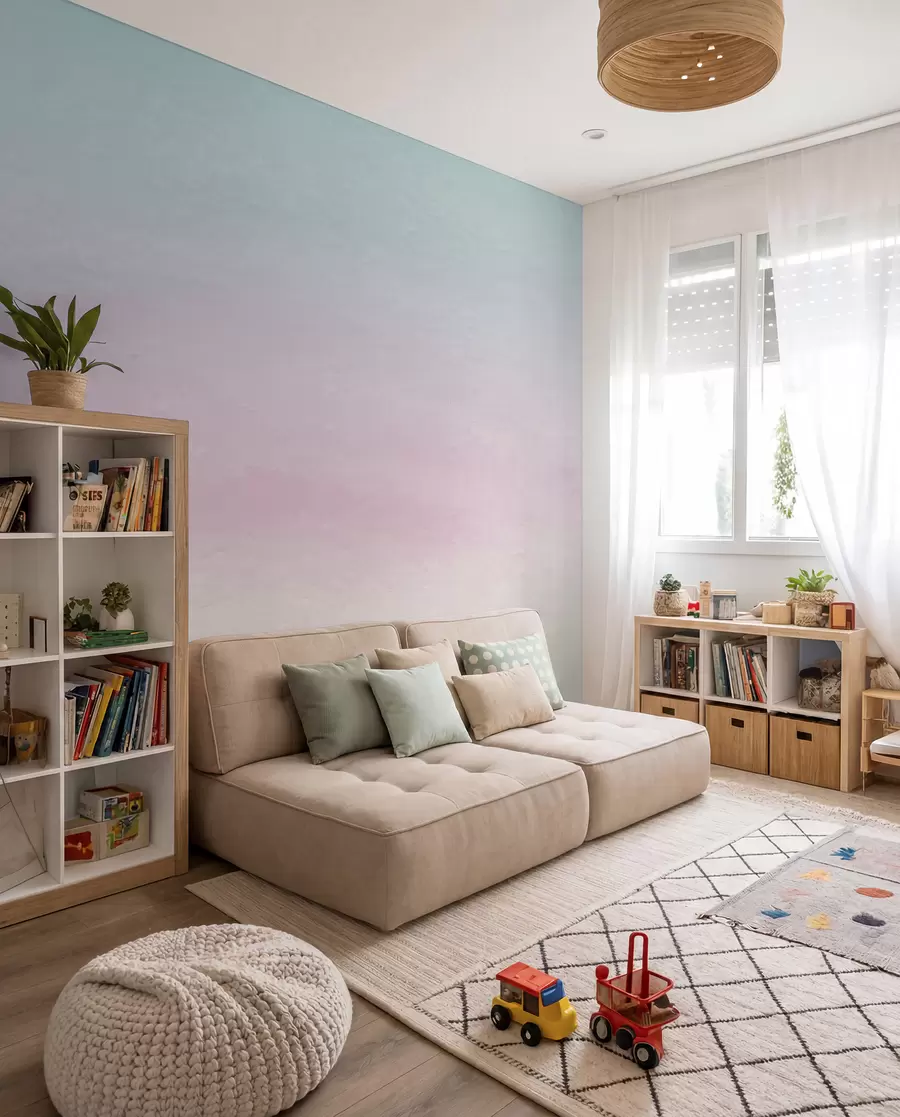 Papier peint Du rose au bleu en dégradé u98238
