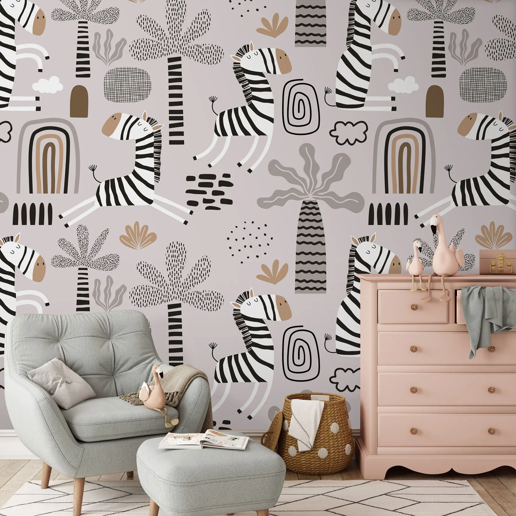 Papier peint Mignons zèbres u98805