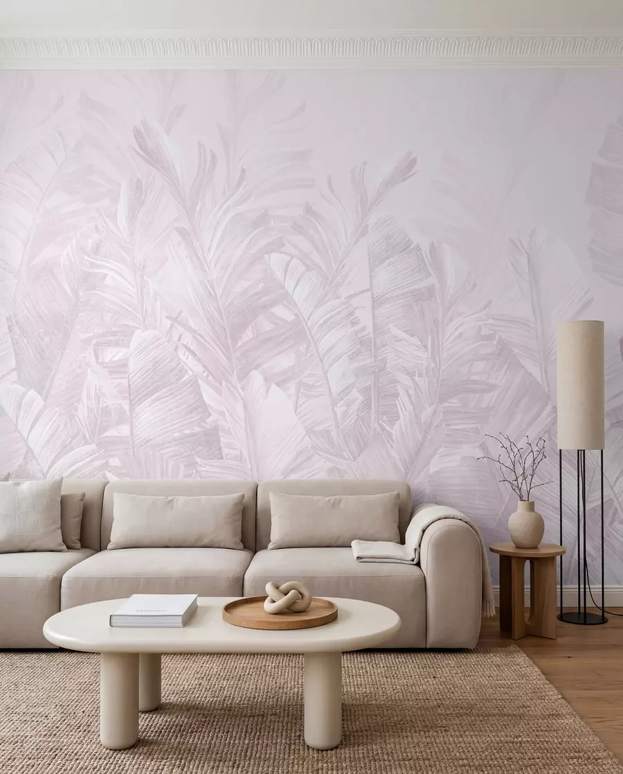 Papier peint Dentelle tropicale rose u98951v1
