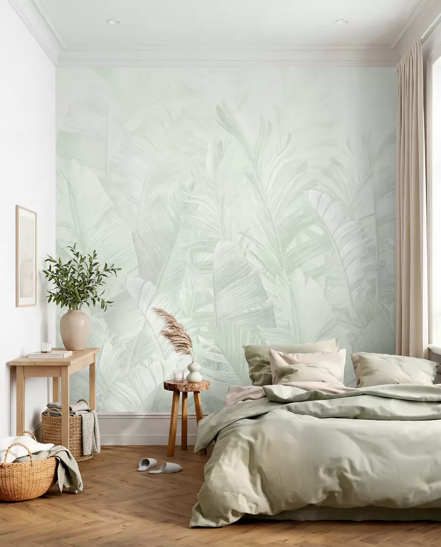 Papier peint Feuilles tendance dans les verts tropicaux u98951v4