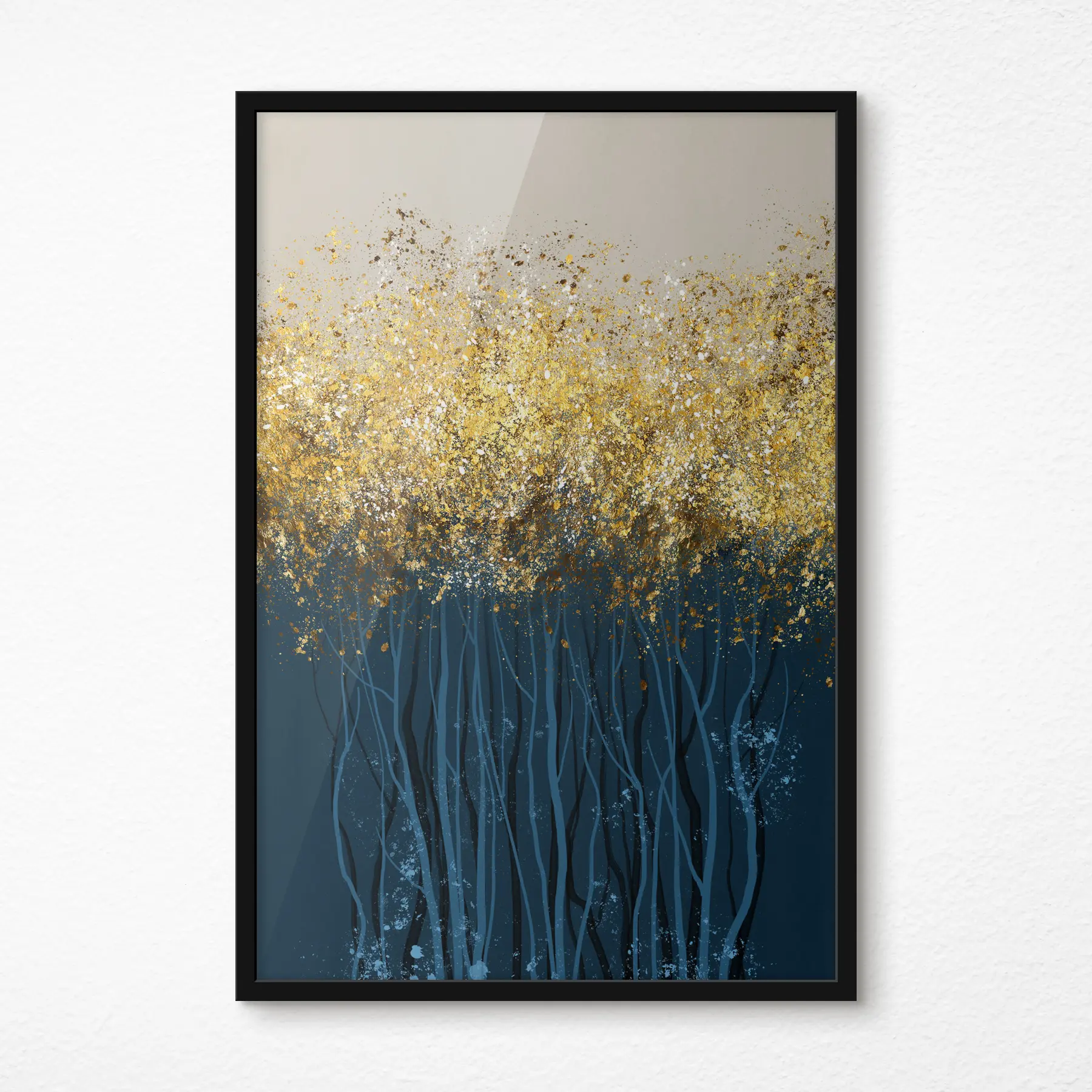 Papier peint Arbres aux feuilles dorées f01893