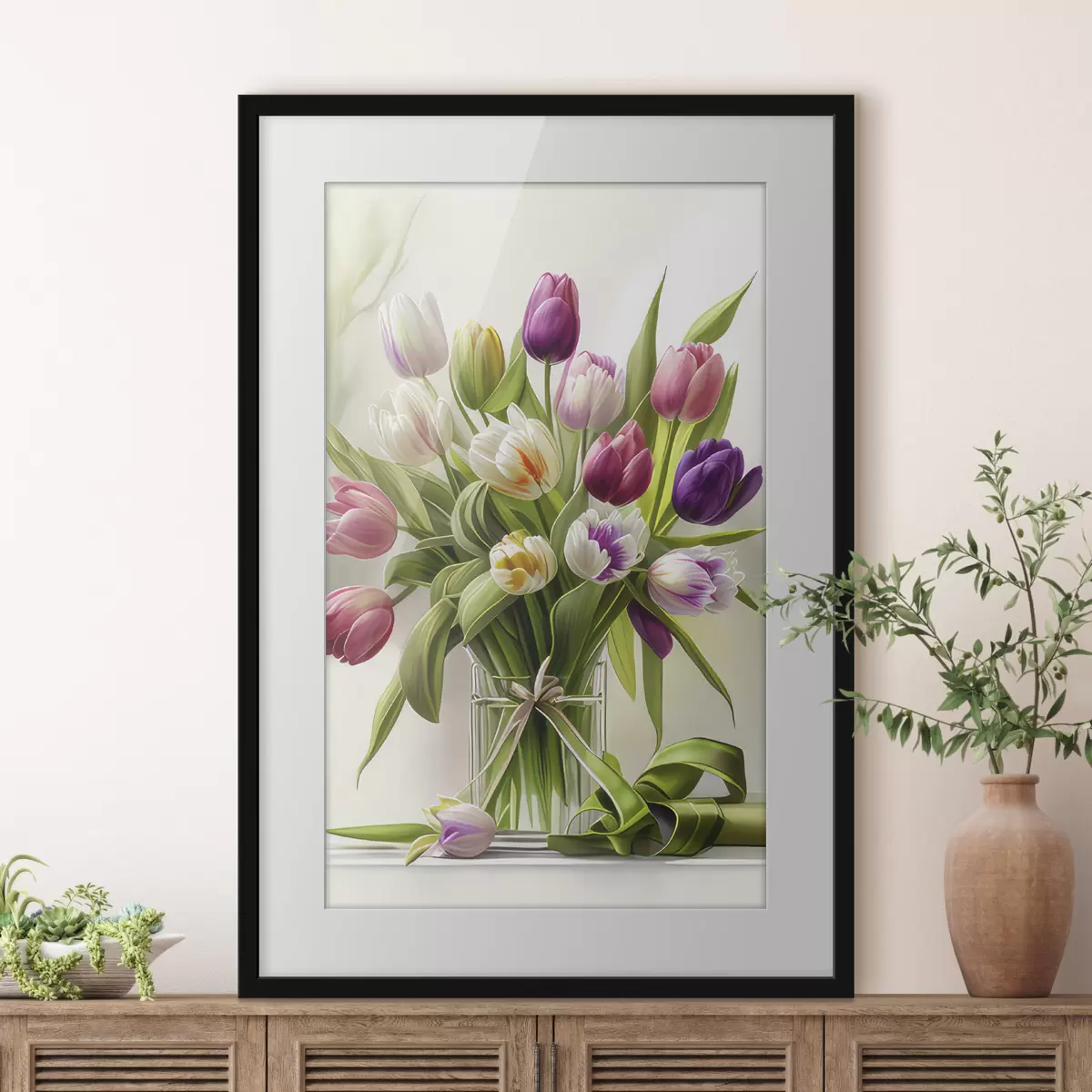 Poster Bouquet de tulipes dans un vase f31219