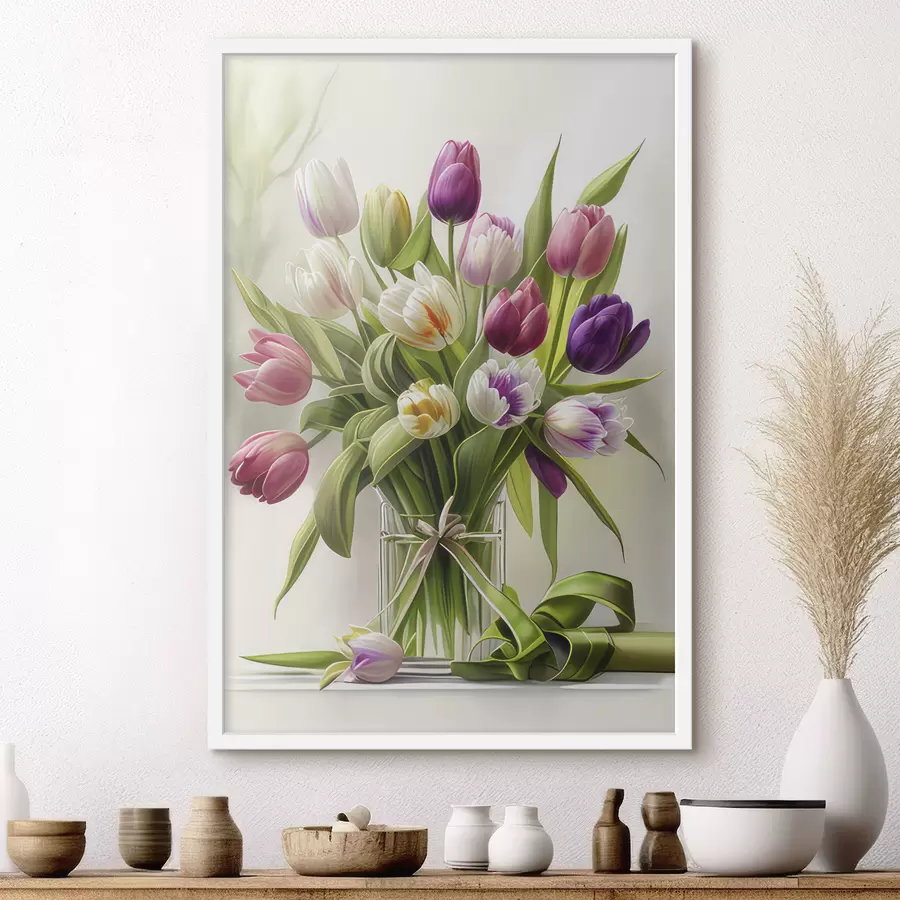 Papier peint Bouquet de tulipes dans un vase f31219