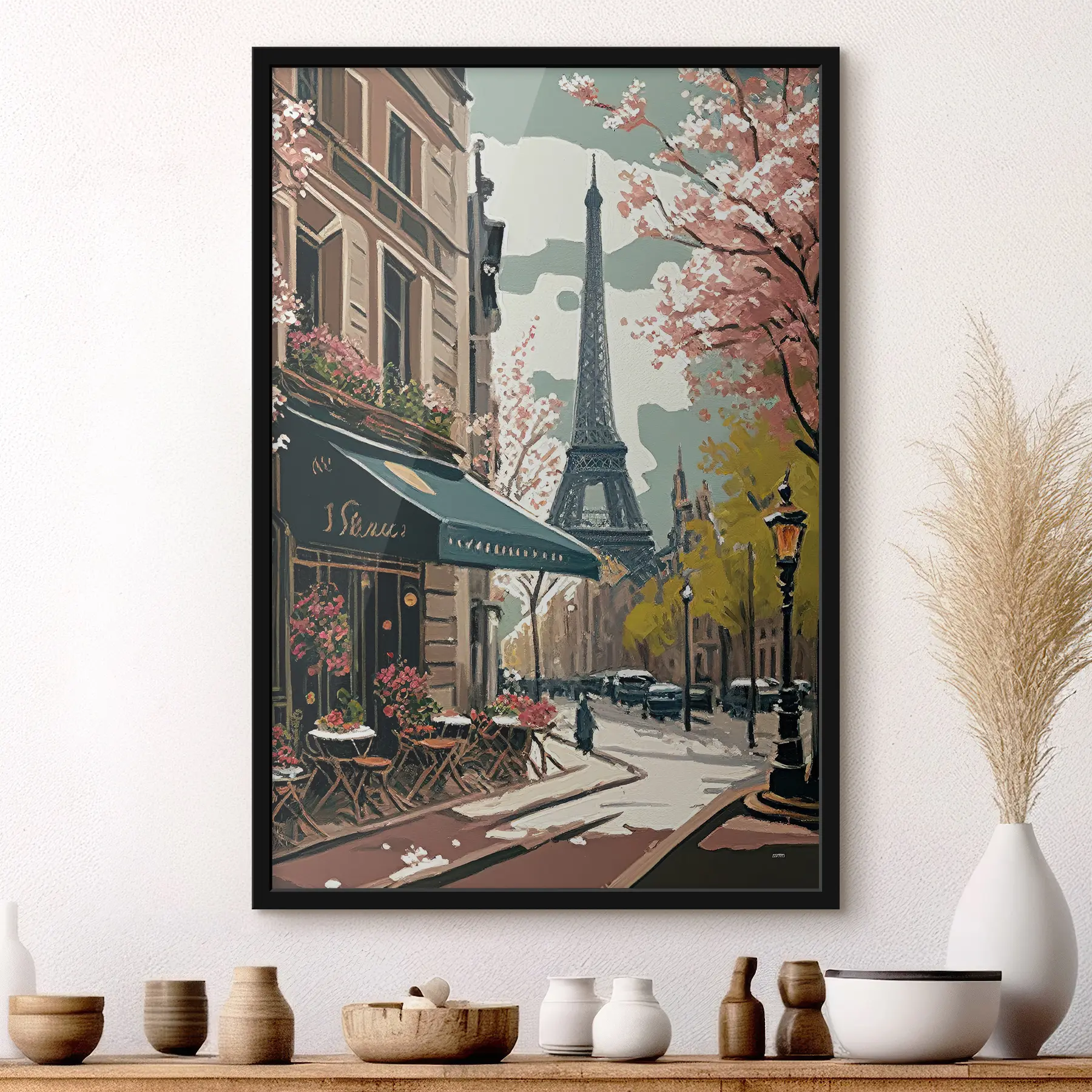 Papier peint Café parisien dessiné à la main f33523