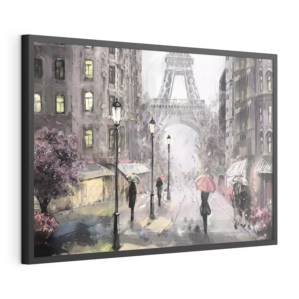 Poster Peinture à l'huile donnant sur une rue de Paris f33719