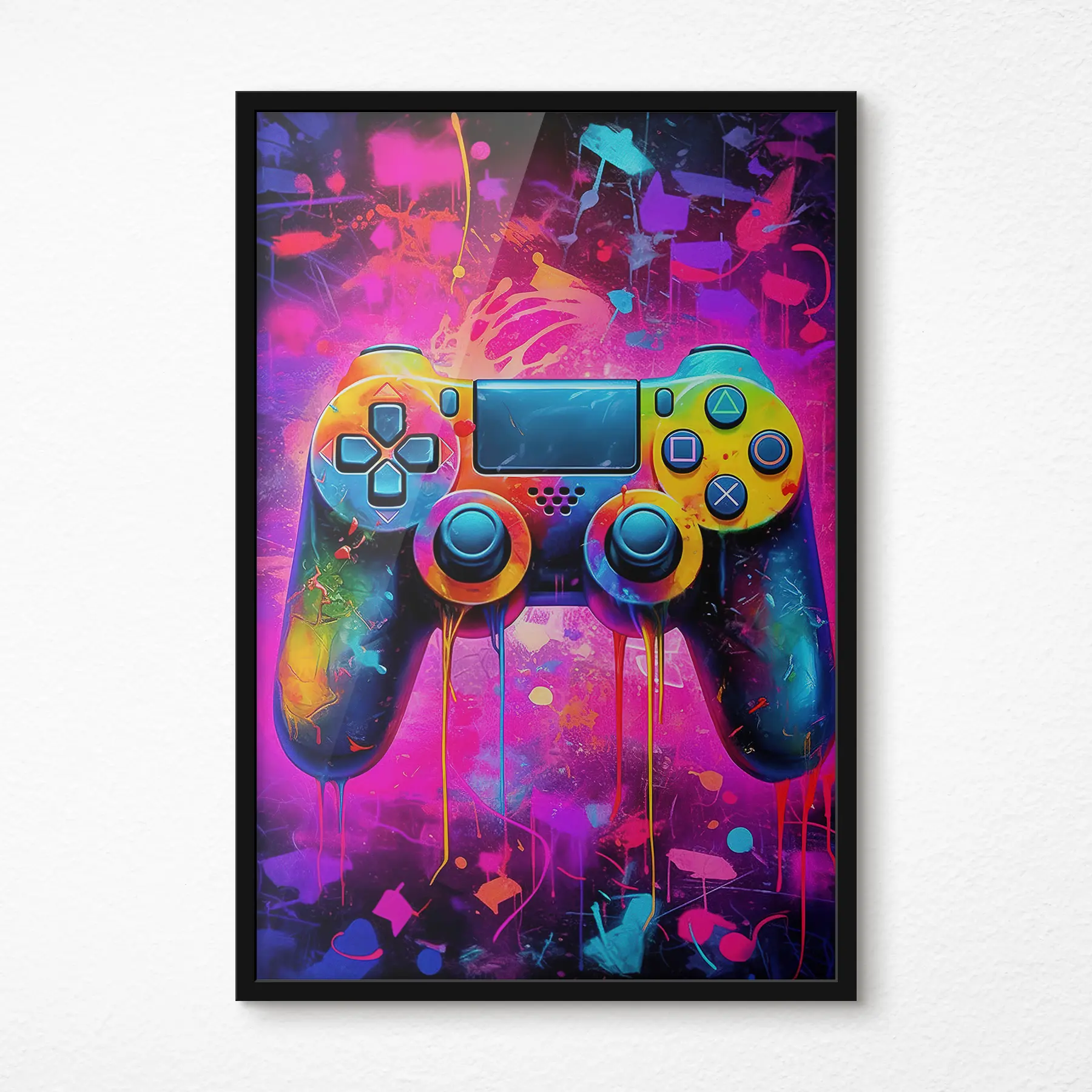 Tableau Manette de jeu en couleurs néon f34262