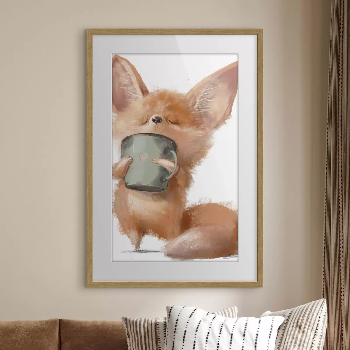 Poster Renard roux et café f35008