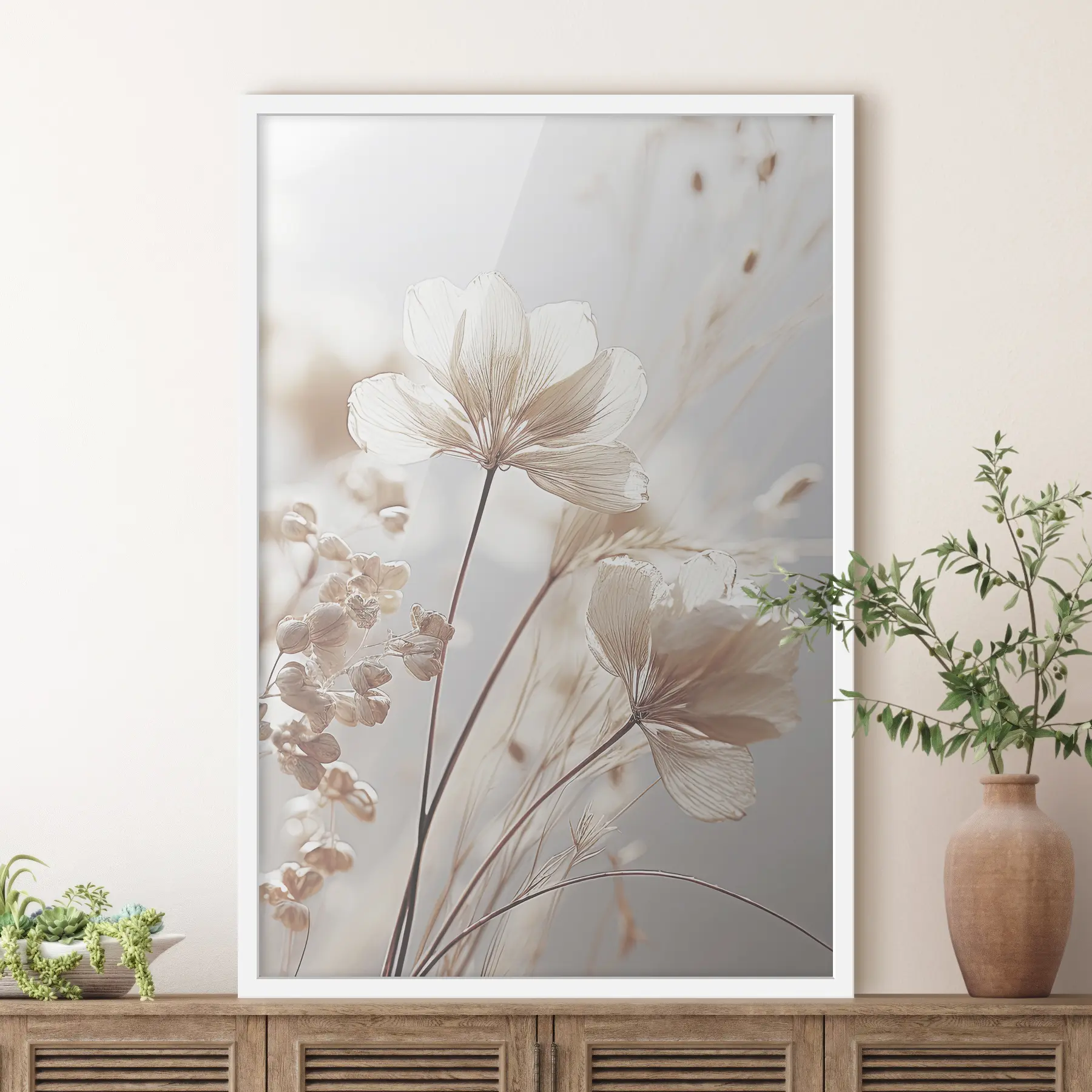 Papier peint Fleurs séchées délicates f35603