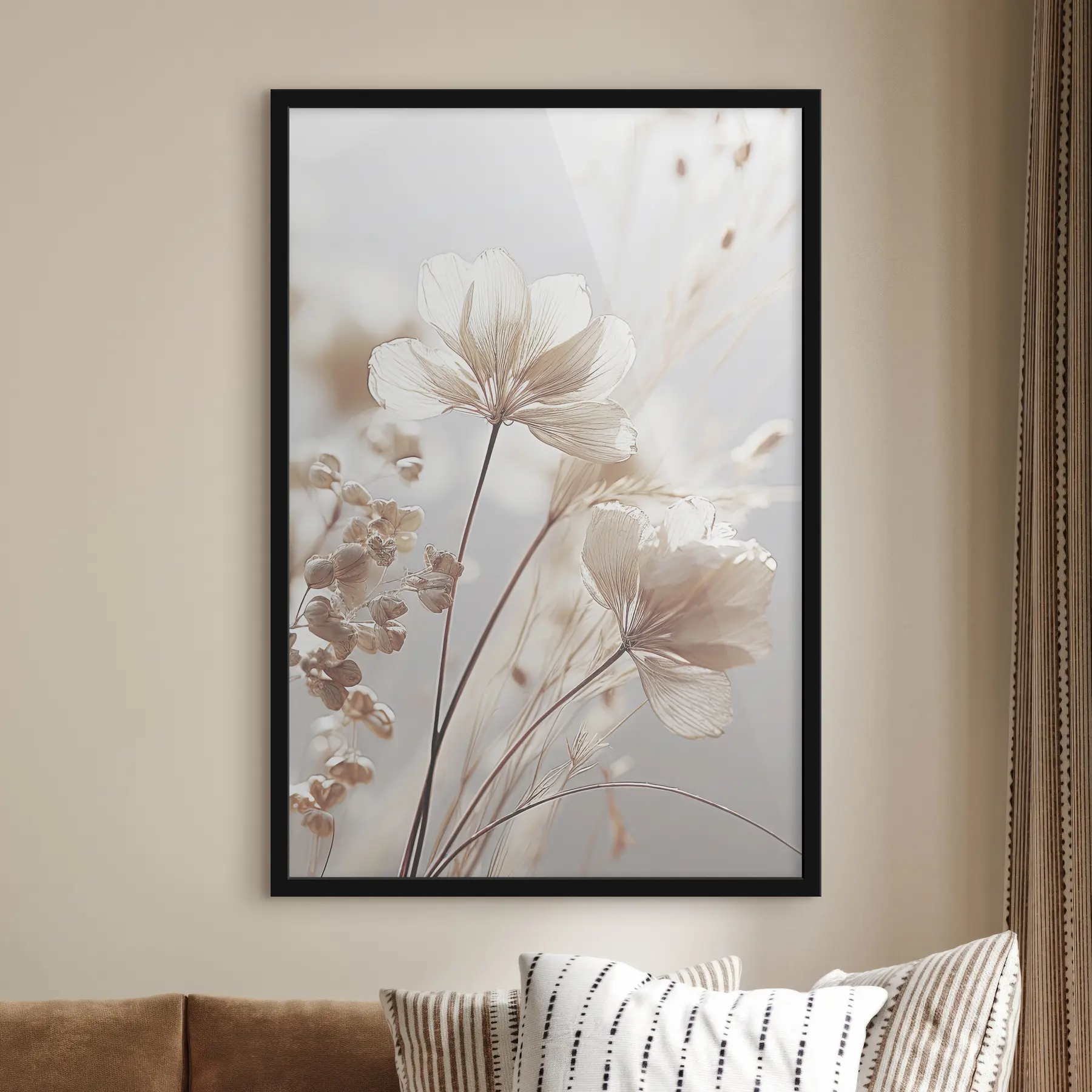 Papier peint Fleurs séchées délicates f35603