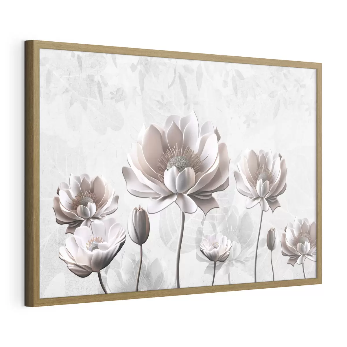 Poster Fleurs blanches sur fond blanc f35736