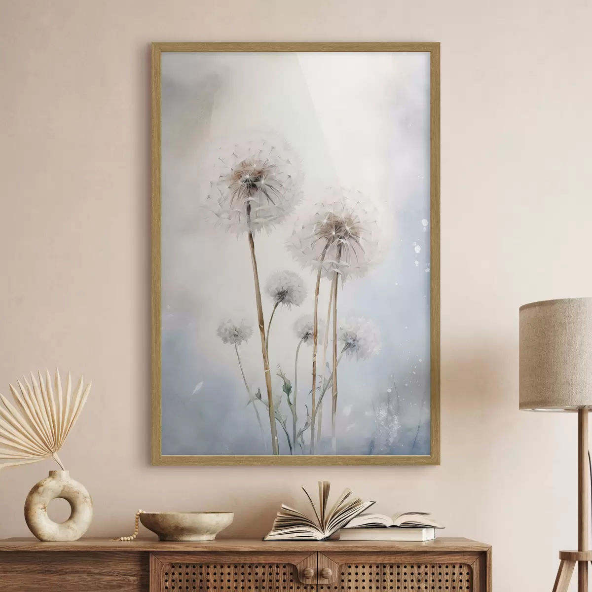 Poster Oreilles blanches et duveteuses à l'aquarelle f35907