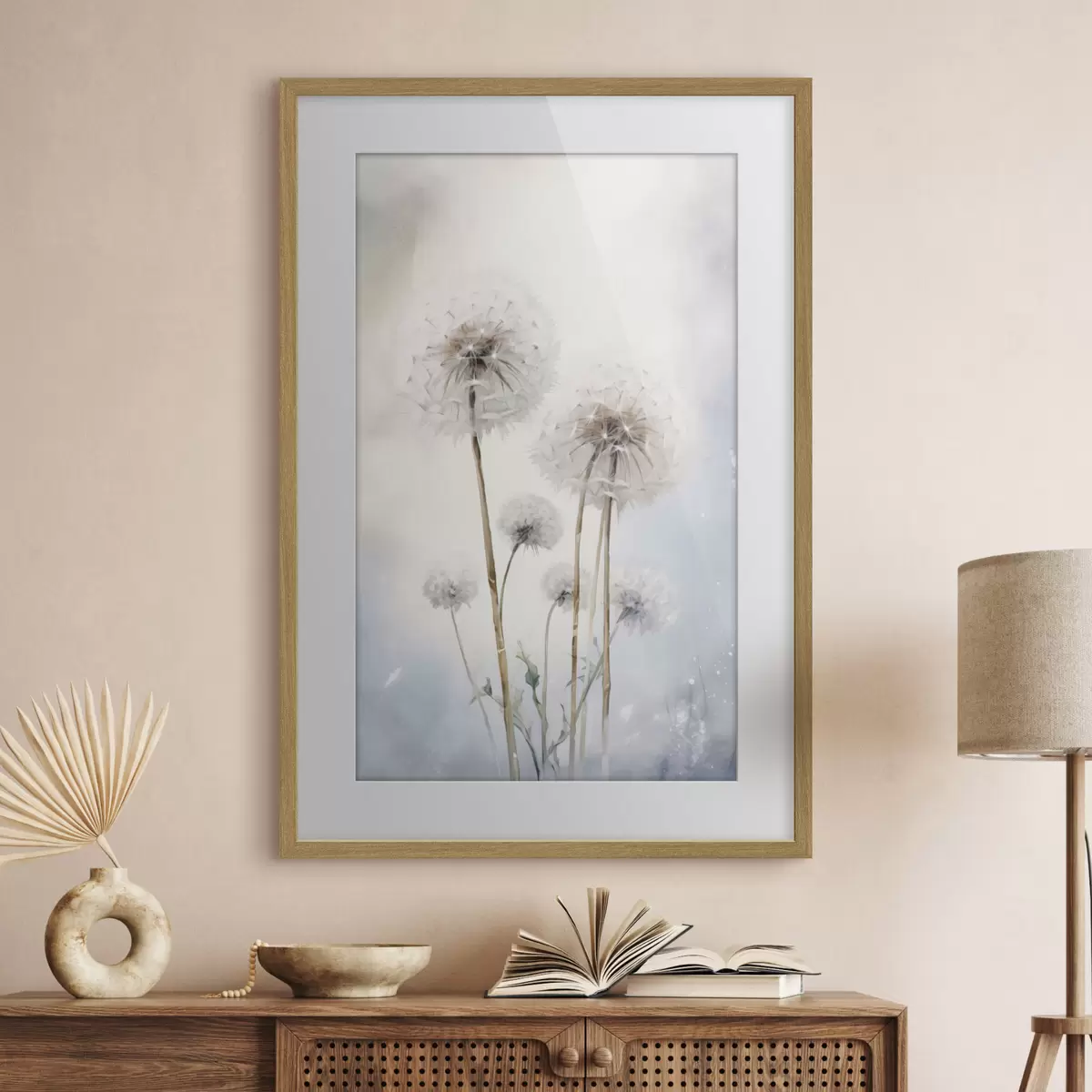Poster Oreilles blanches et duveteuses à l'aquarelle f35907