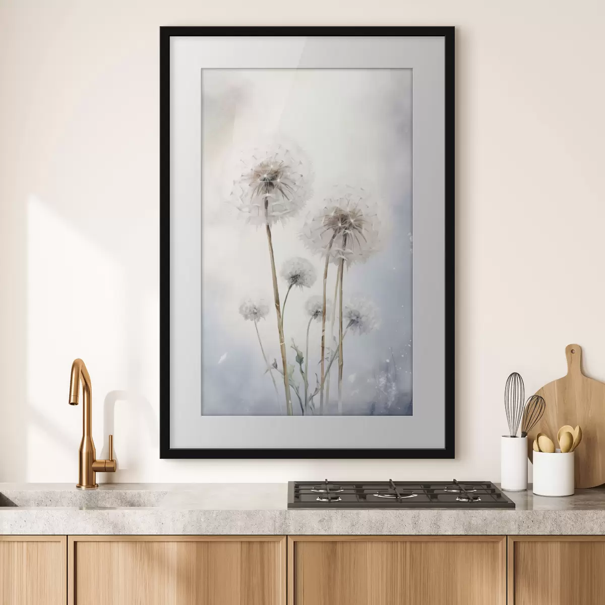 Poster Oreilles blanches et duveteuses à l'aquarelle f35907