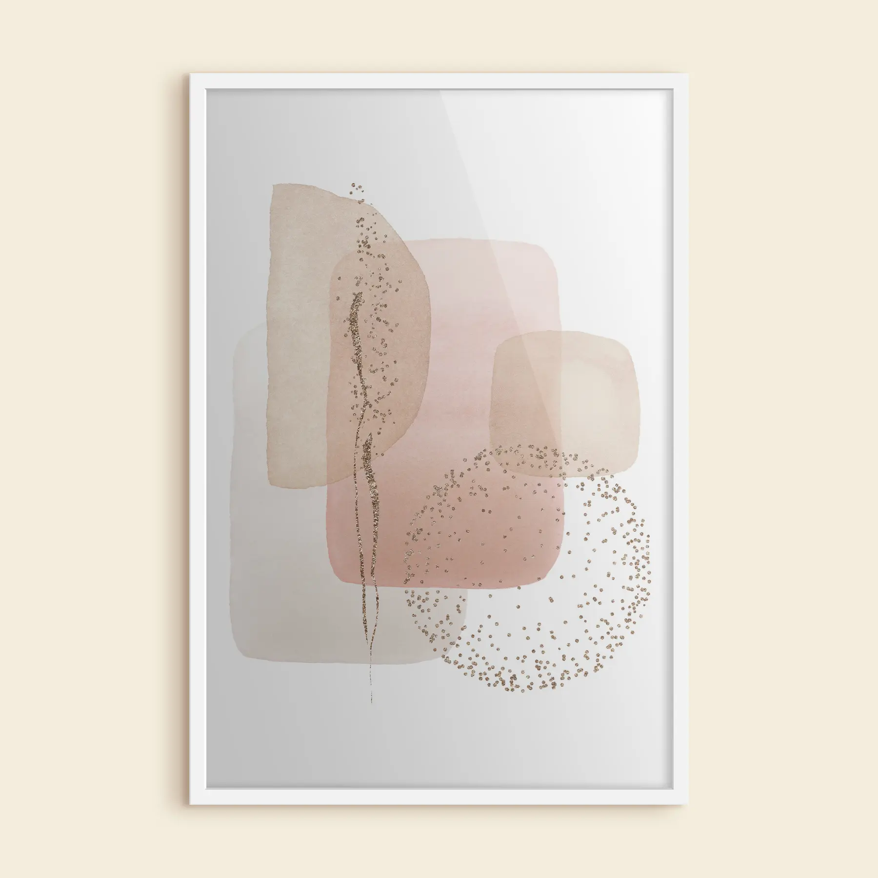 Papier peint Rose sur fond blanc en couleurs vives f35959