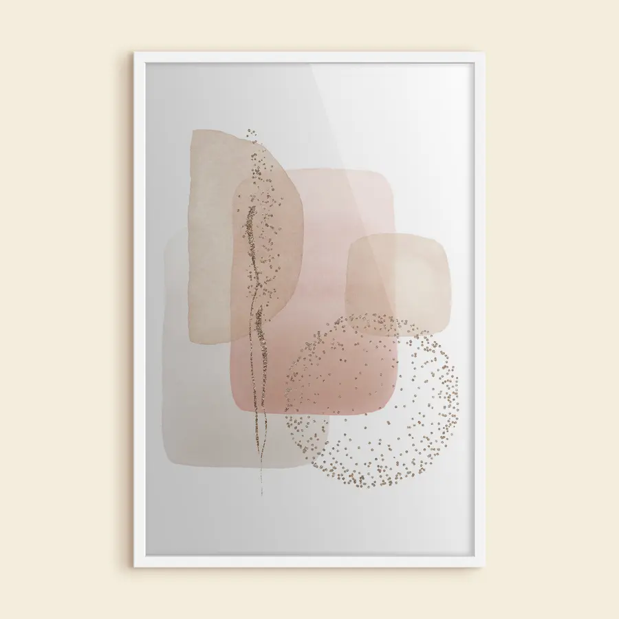 Papier peint Rose sur fond blanc en couleurs vives f35959