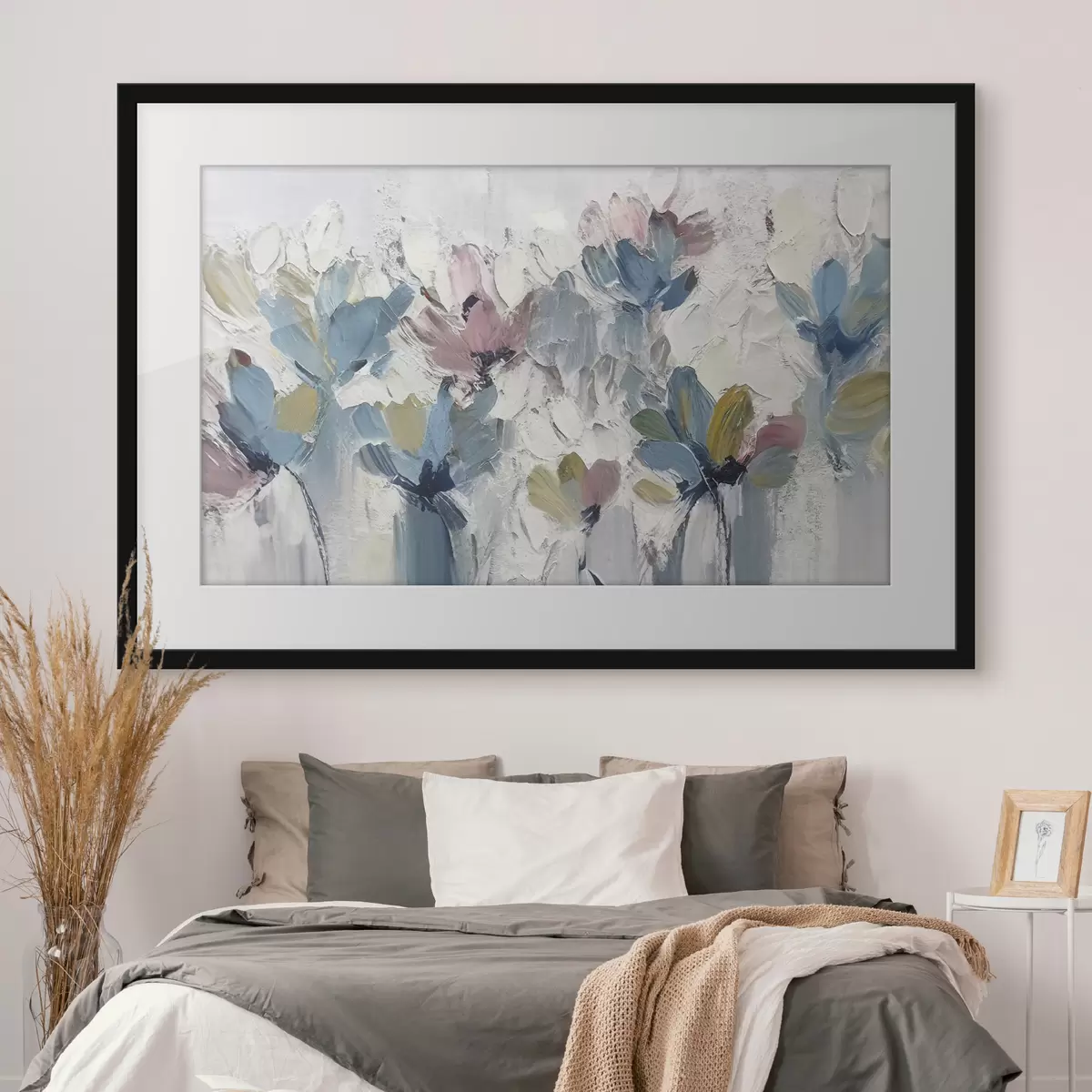 Poster Bouquet bleu et rose f36195
