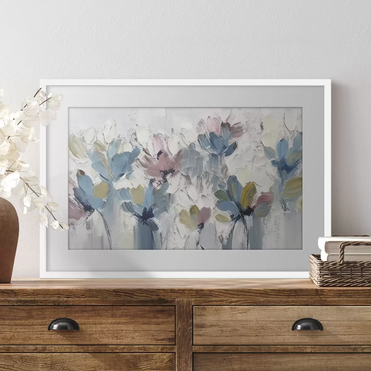 Poster Bouquet bleu et rose f36195