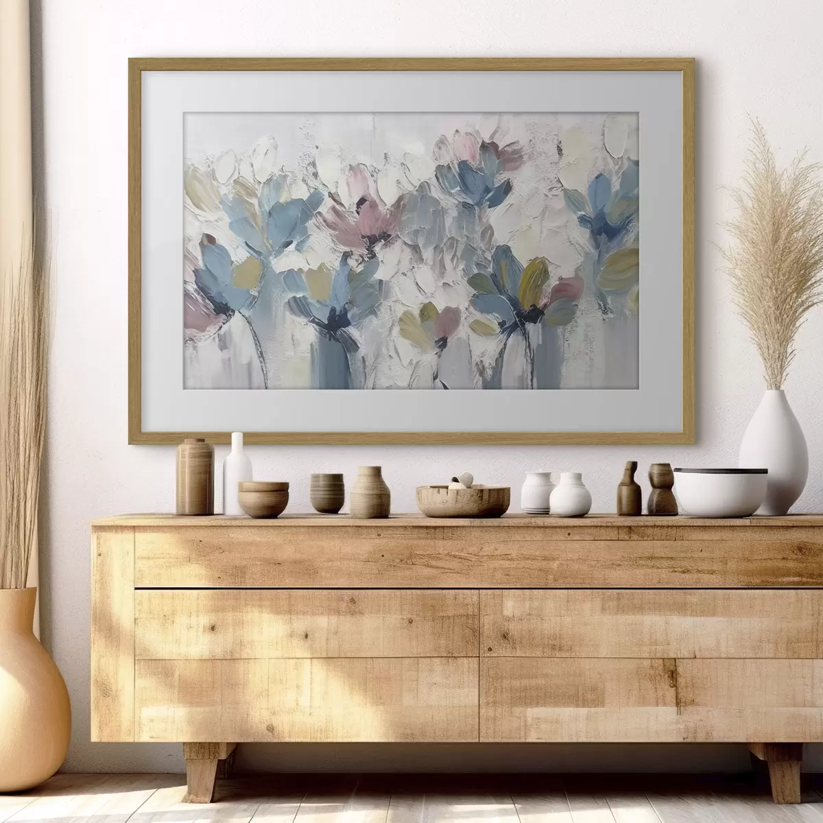 Poster Bouquet bleu et rose f36195