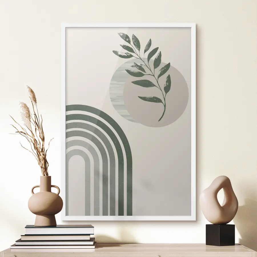 Papier peint Arche verte et rameau f36176