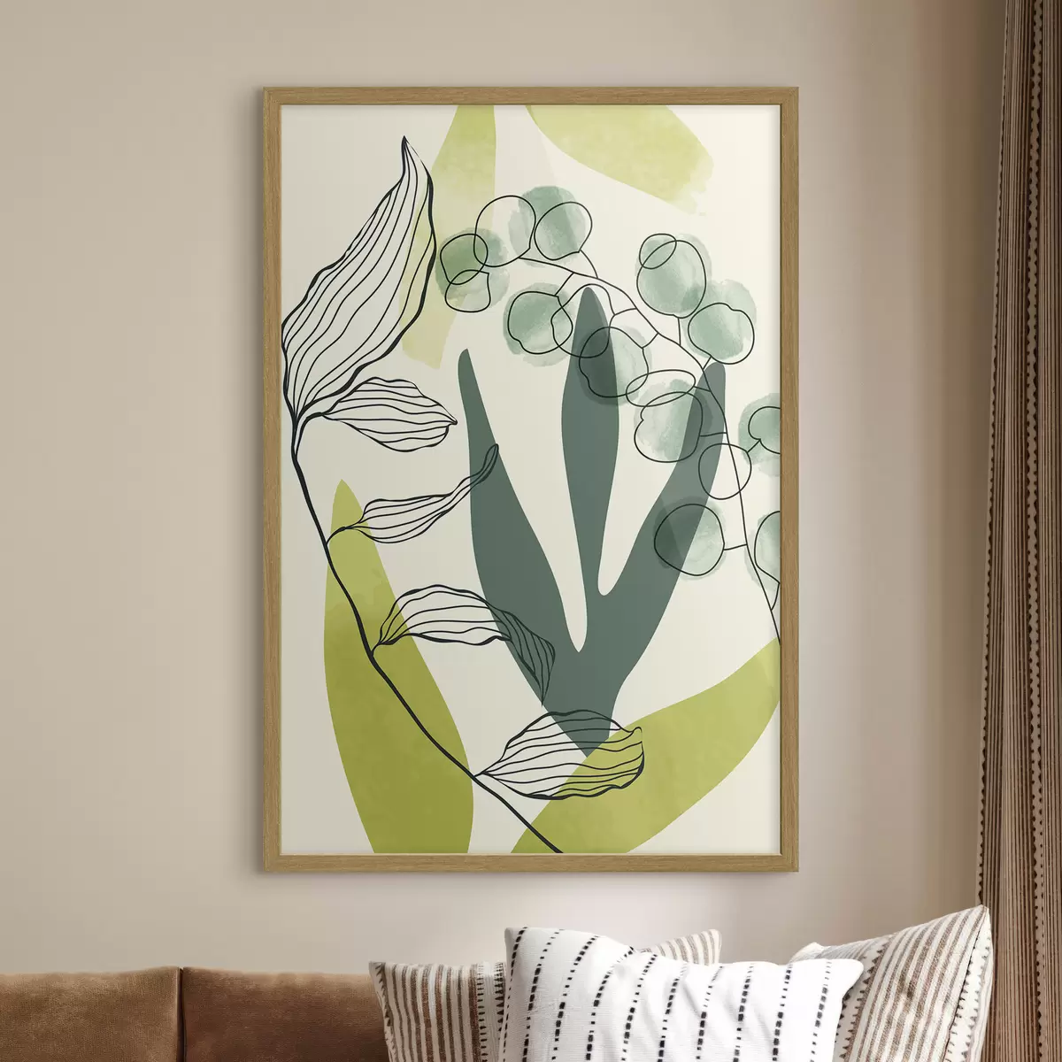 Poster Aquarelle abstraite de fleurs et de feuilles f36133