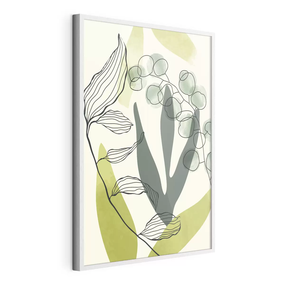 Poster Aquarelle abstraite de fleurs et de feuilles f36133