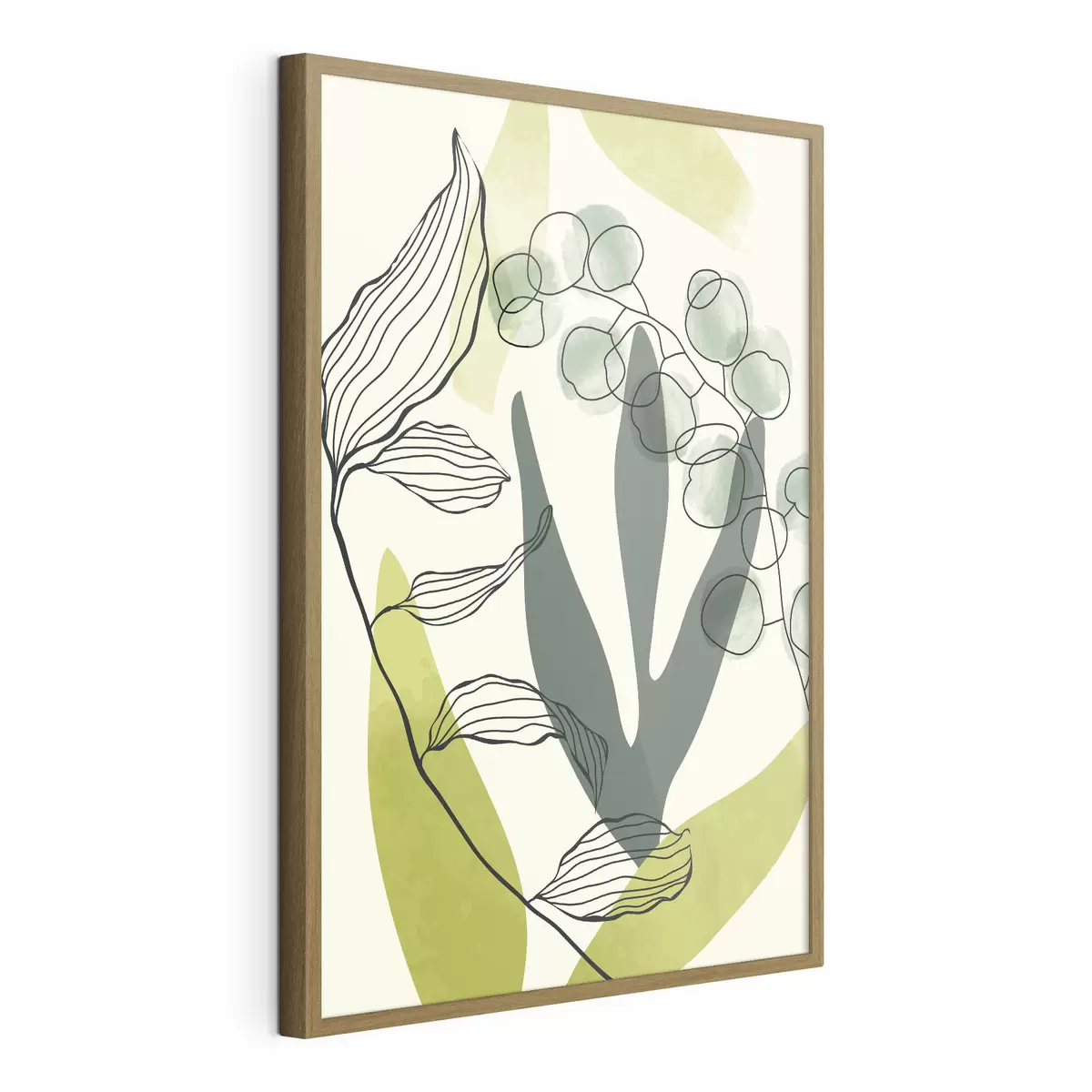 Poster Aquarelle abstraite de fleurs et de feuilles f36133