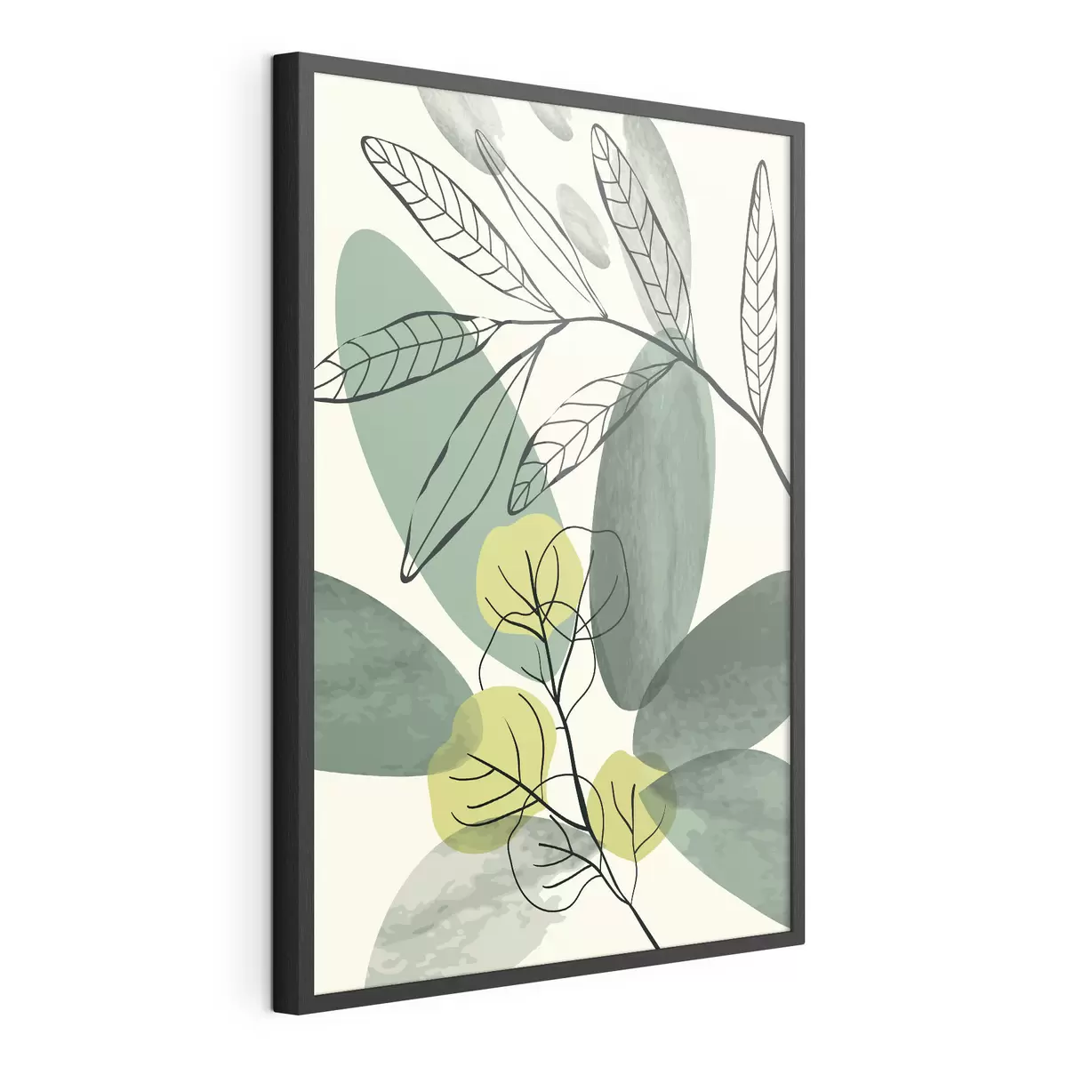Poster Dessin à l'aquarelle de feuilles boho f36106