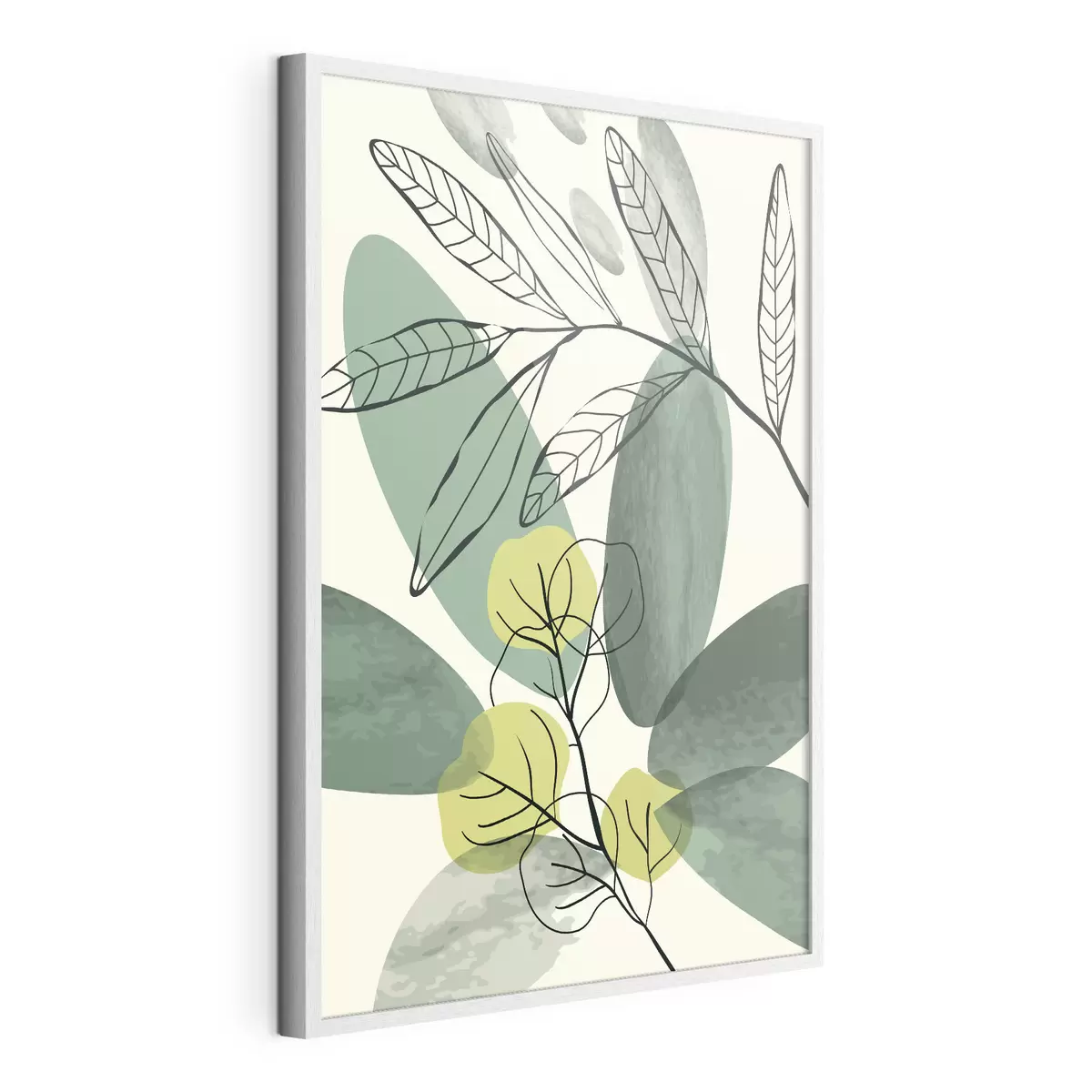 Poster Dessin à l'aquarelle de feuilles boho f36106