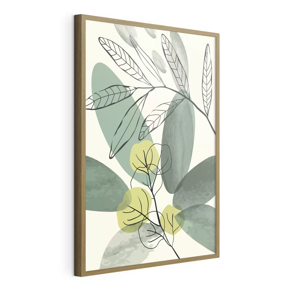 Poster Dessin à l'aquarelle de feuilles boho f36106