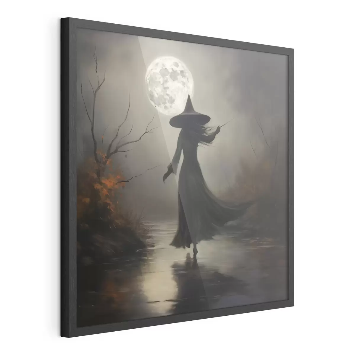 Poster Halloween 🎃 Pleine lune et sorcière f35970