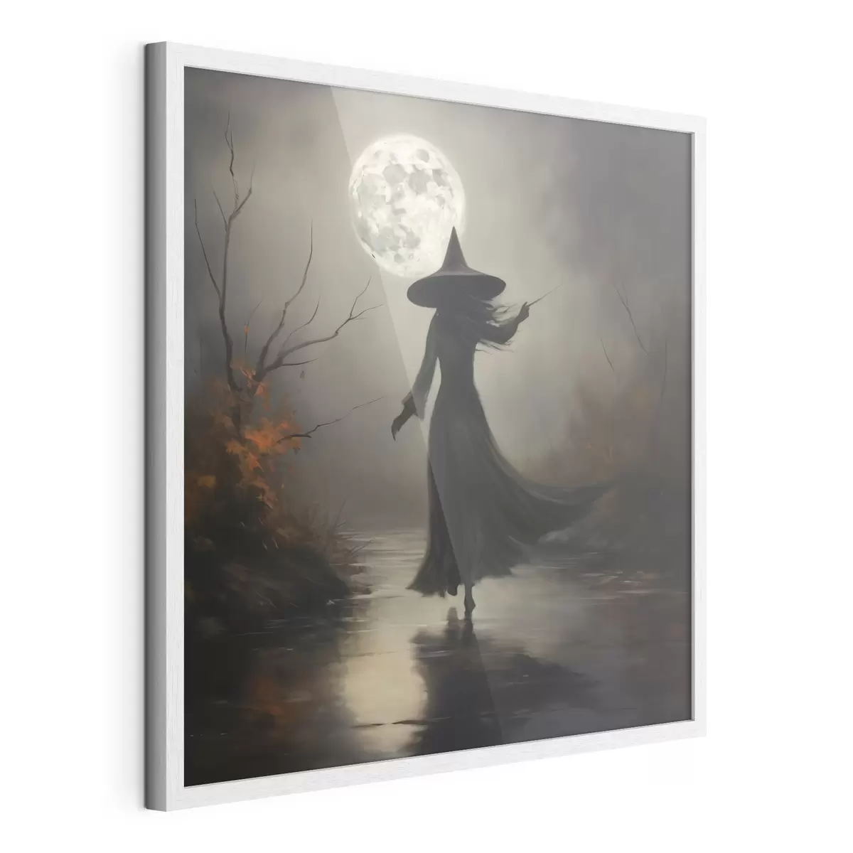 Poster Halloween 🎃 Pleine lune et sorcière f35970
