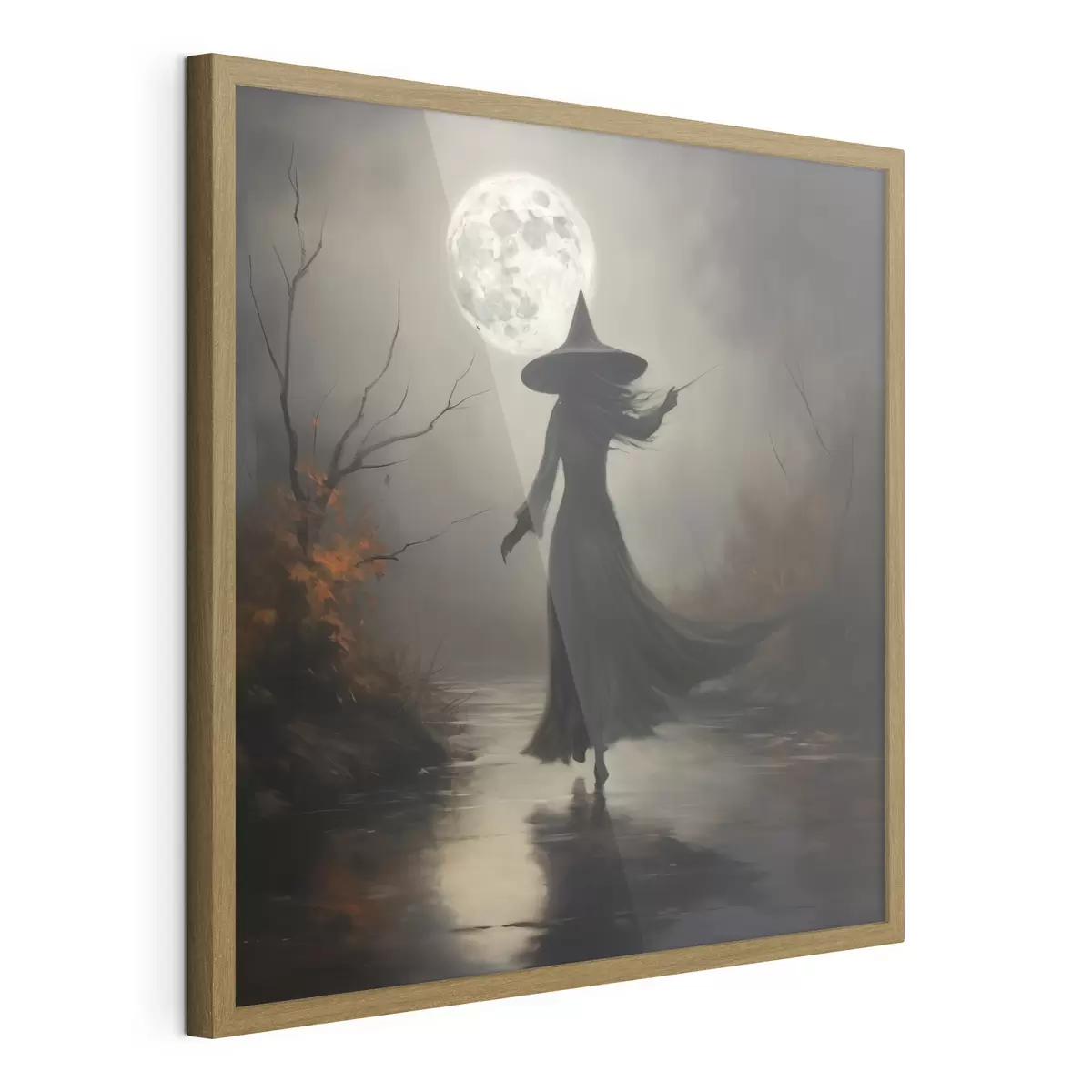 Poster Halloween 🎃 Pleine lune et sorcière f35970