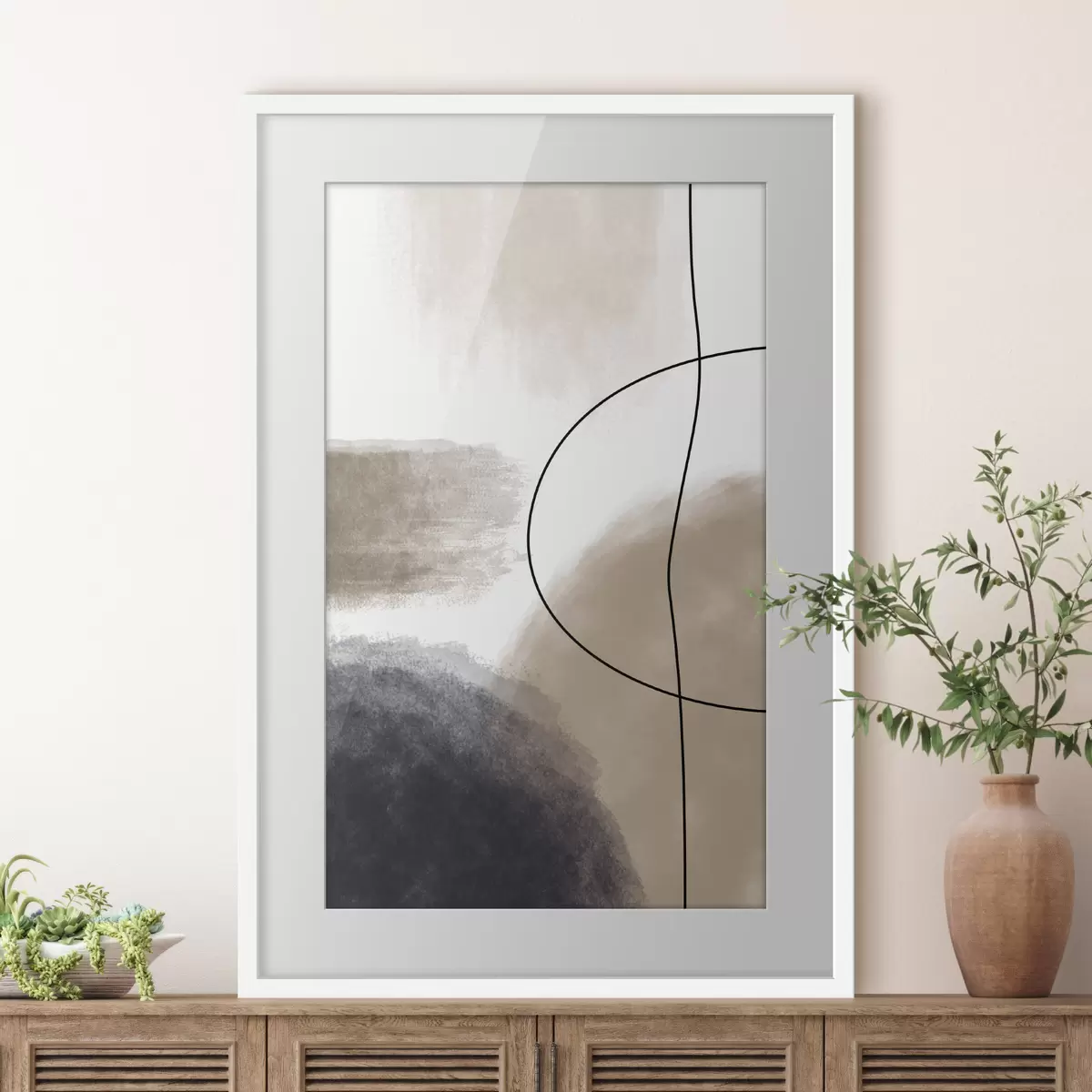 Poster Décor abstrait beige f35944