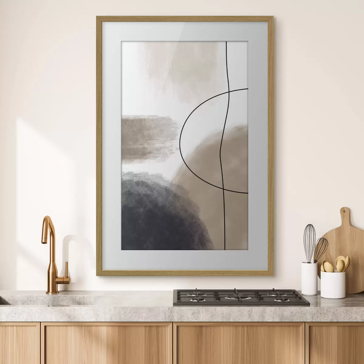 Poster Décor abstrait beige f35944