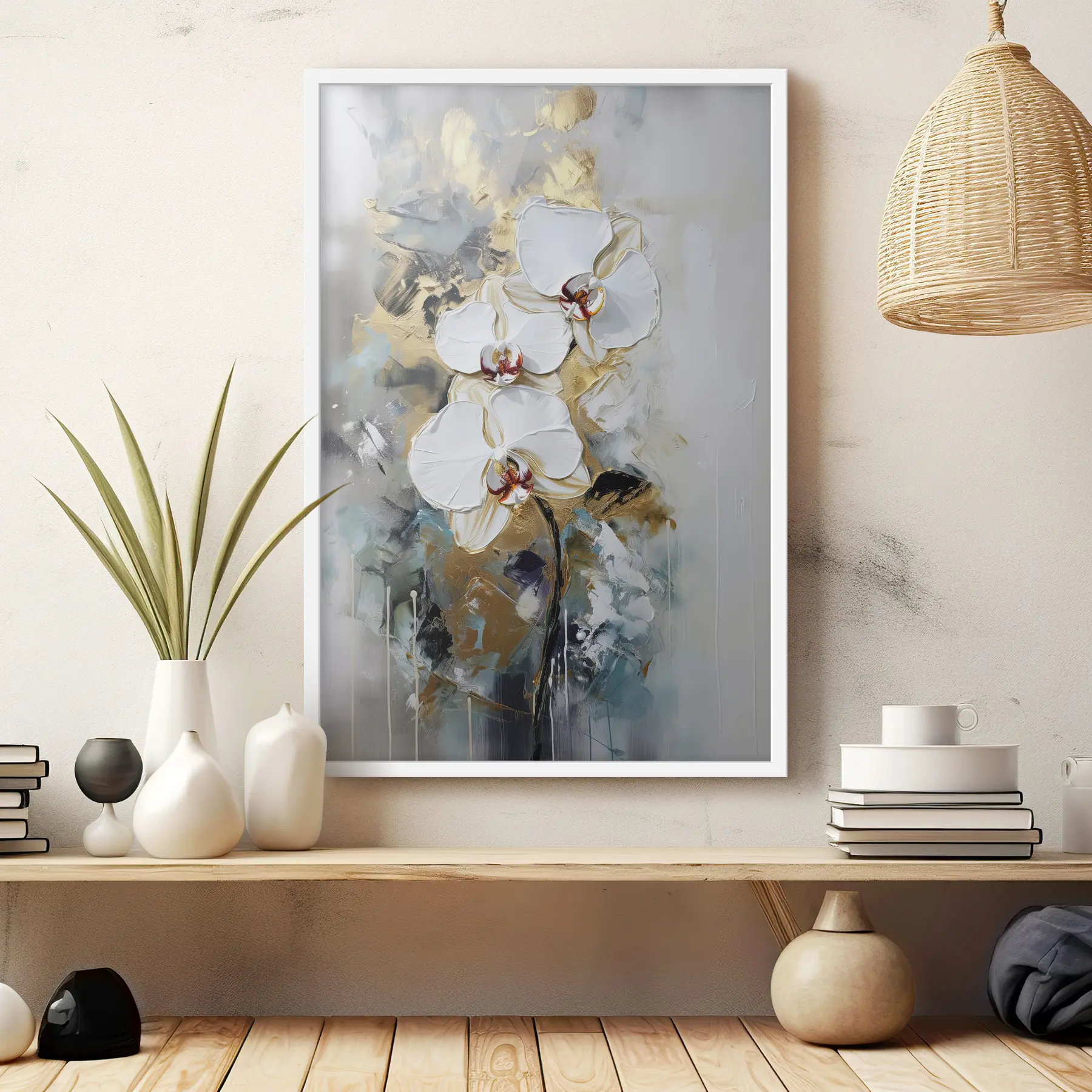 Papier peint Orchidées en lumière froide f35904